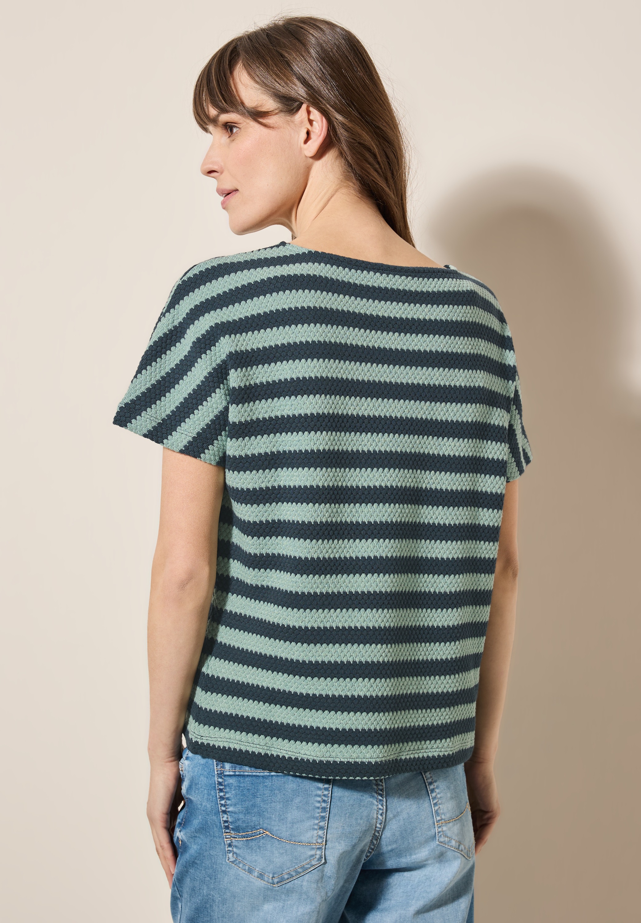 Cecil T-Shirt, gestreift, mit U-Boot-Ausschnitt