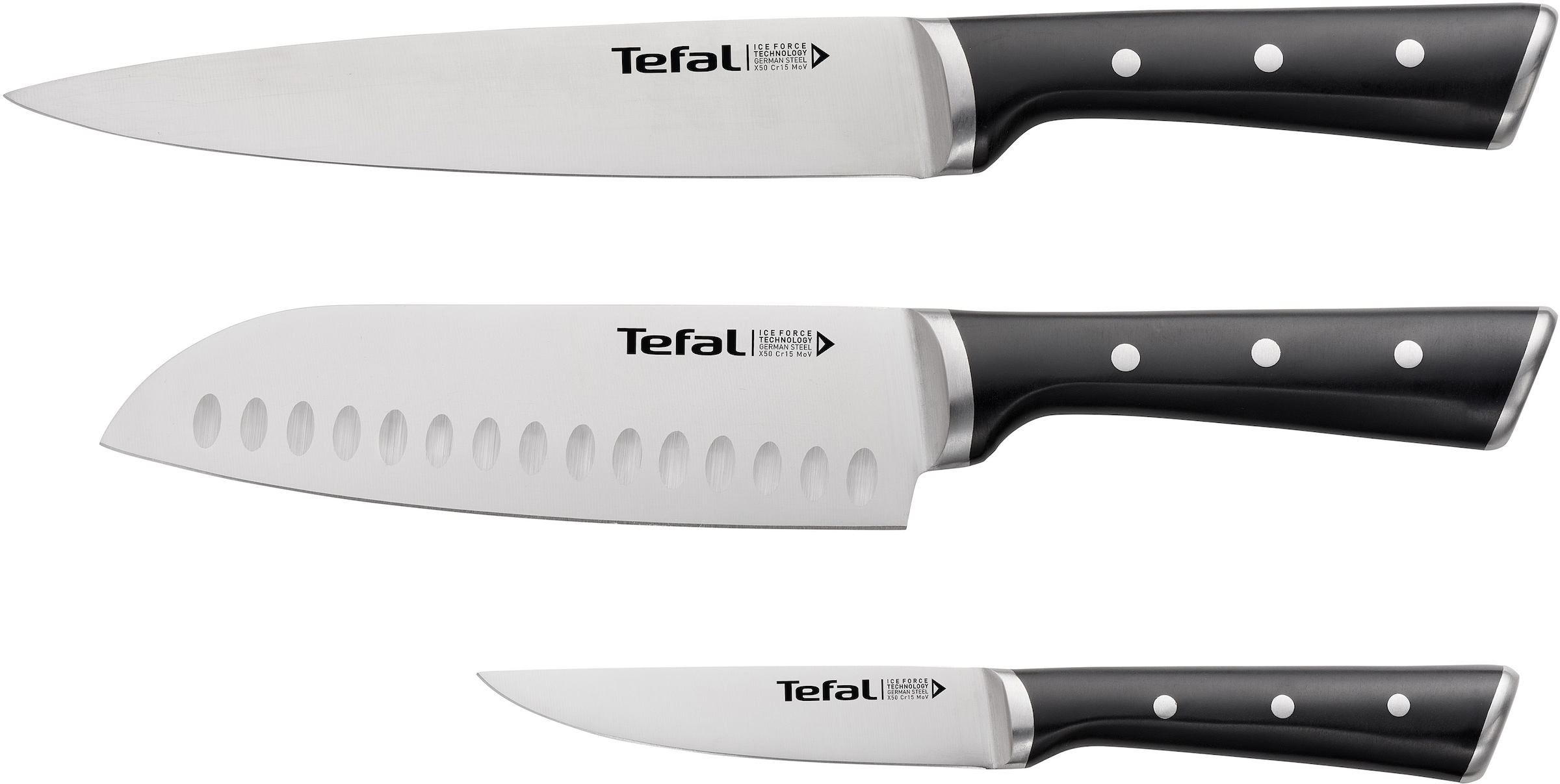 Tefal Ice Force Küchenmesser 3 tlg. Set K232S374