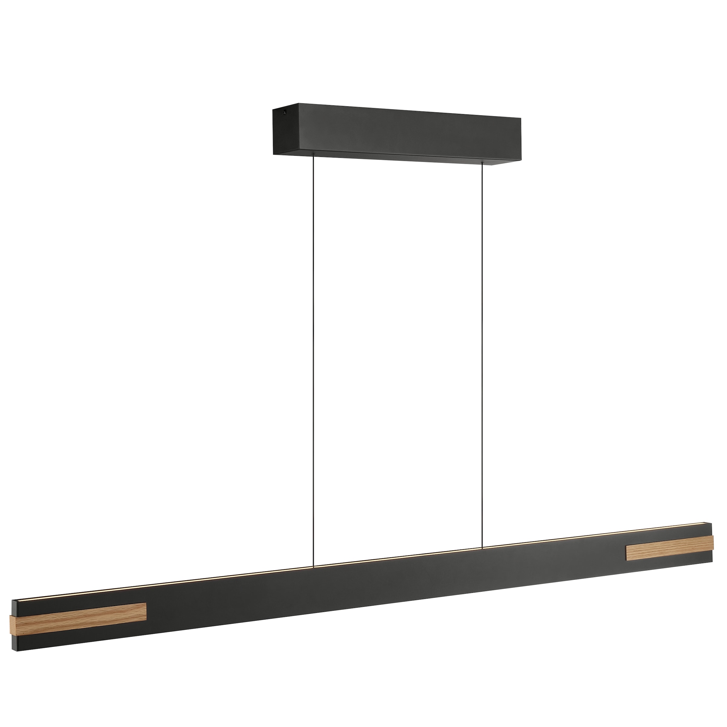 lumiCouture LED Pendelleuchte »Streamline« LED-Modul 1 Stk. Warmweiß 130 x 2 x 150 cm, 3700 lm 2700 K, Aluminium/Holz, schwarz braun