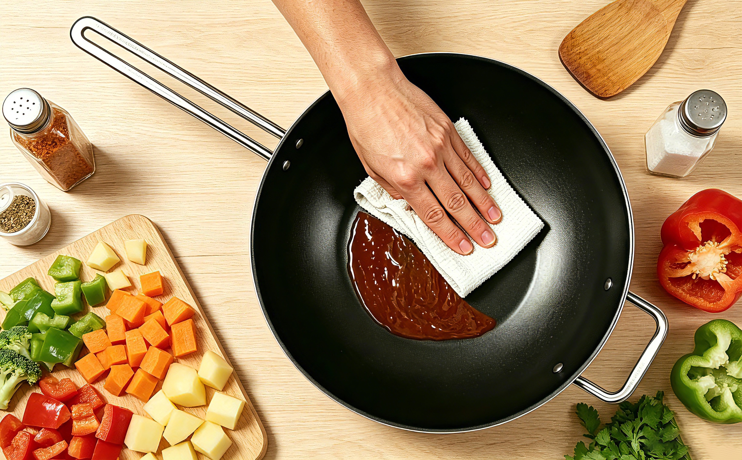 Hanseatic Wok »DAILY« Edelstahl 18/10 1 tlg. mit Antihaftbeschichtung, für alle Herdarten, Induktion