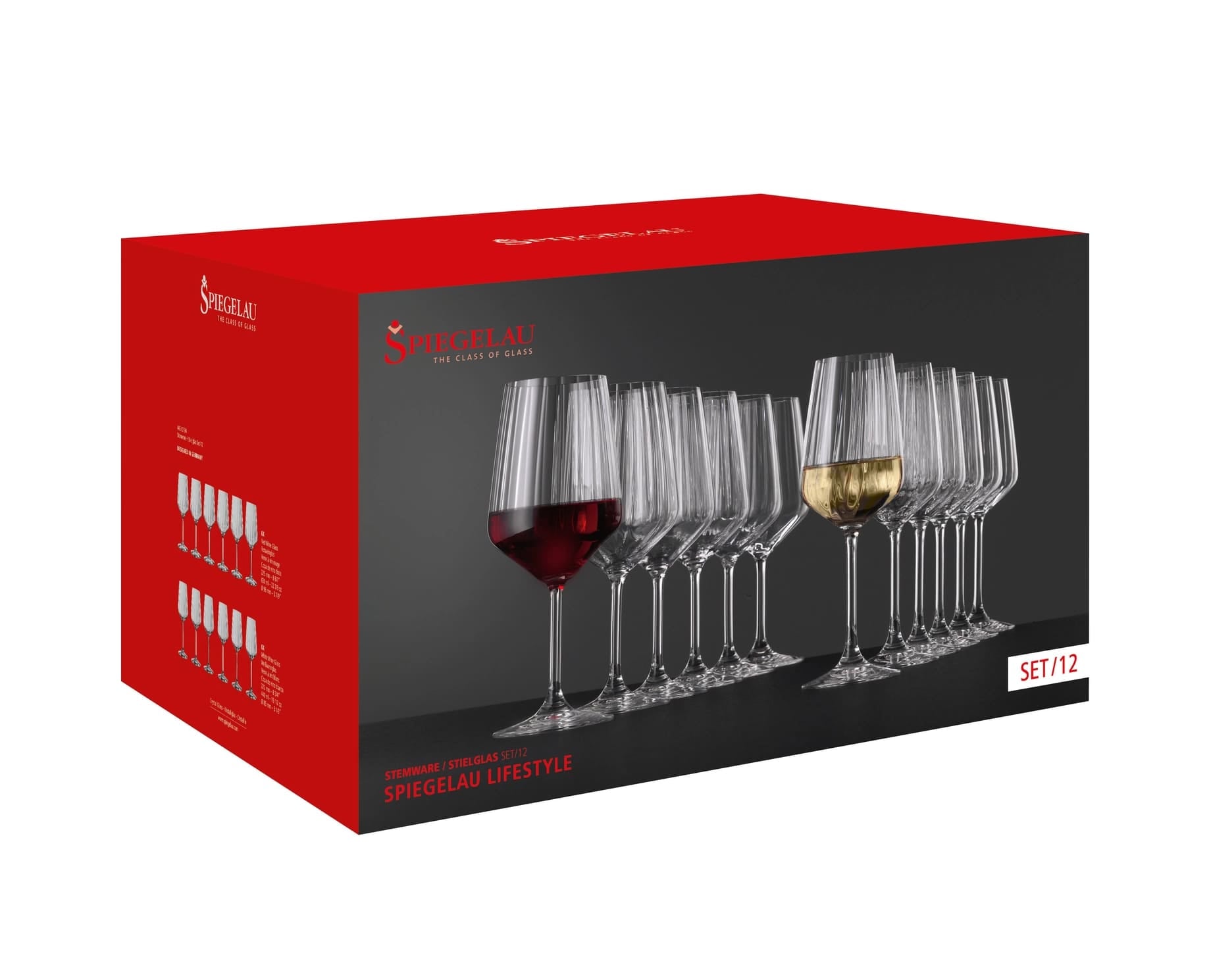 SPIEGELAU Gläser-Set »Rot- und Weißweingläser Lifestyle 12er Set transparent« Spülmaschinenfest