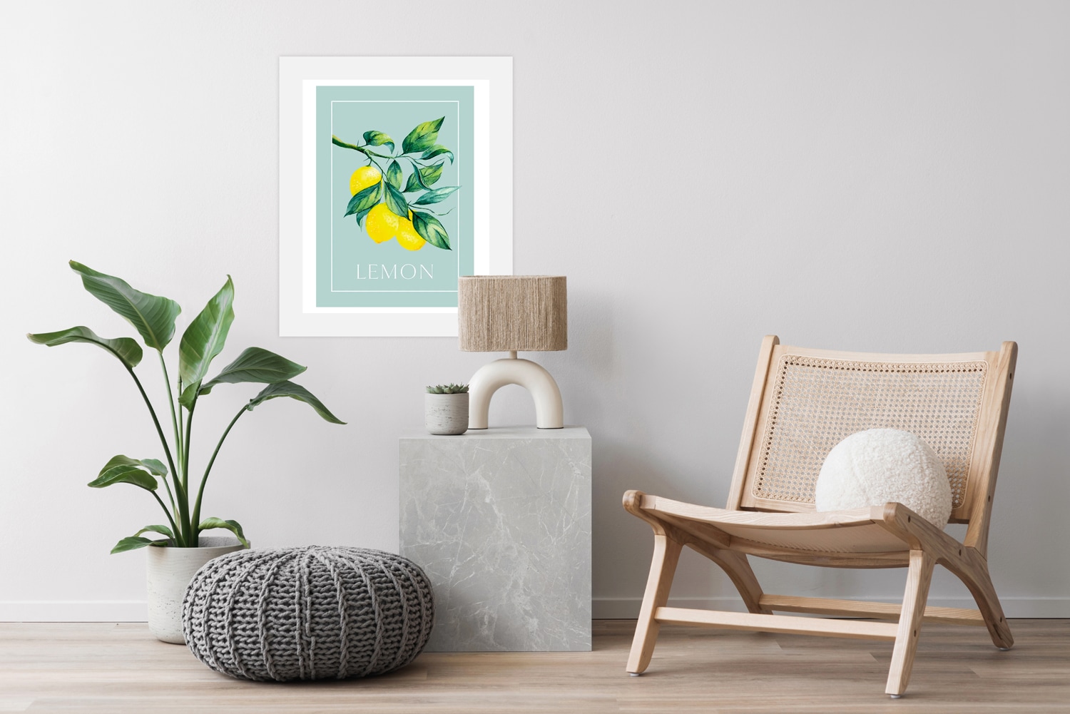 queence Bild mit Rahmen »oder Poster, Lemon - Zitronenzweig« Abstrakt | Figuren | Obst | Obst Bilder | Schriftzug 1 Stk. tlg. HD Premium Druck