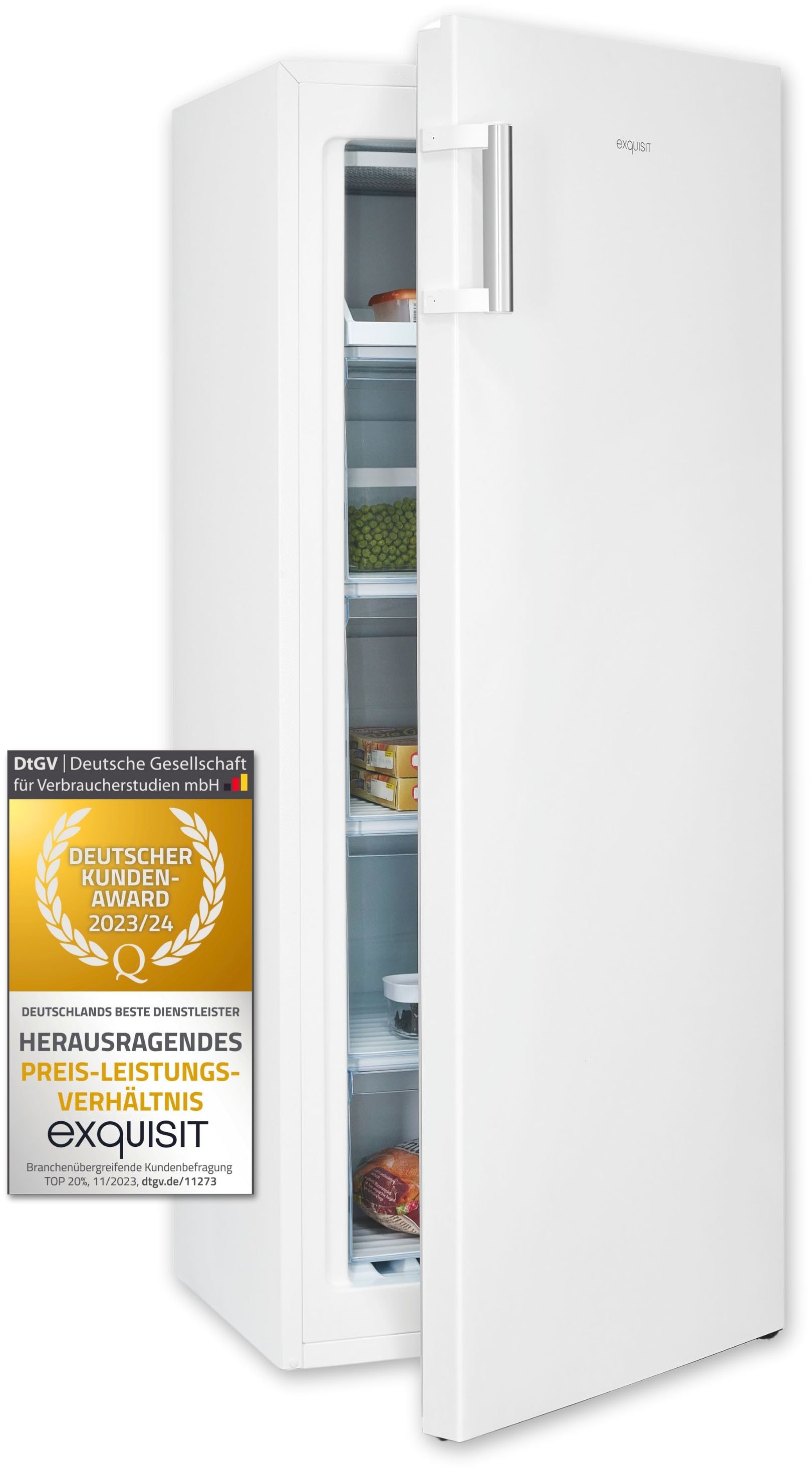 exquisit Gefrierschrank »GS230-H-010E«, 143,4 cm hoch, 55 cm breit