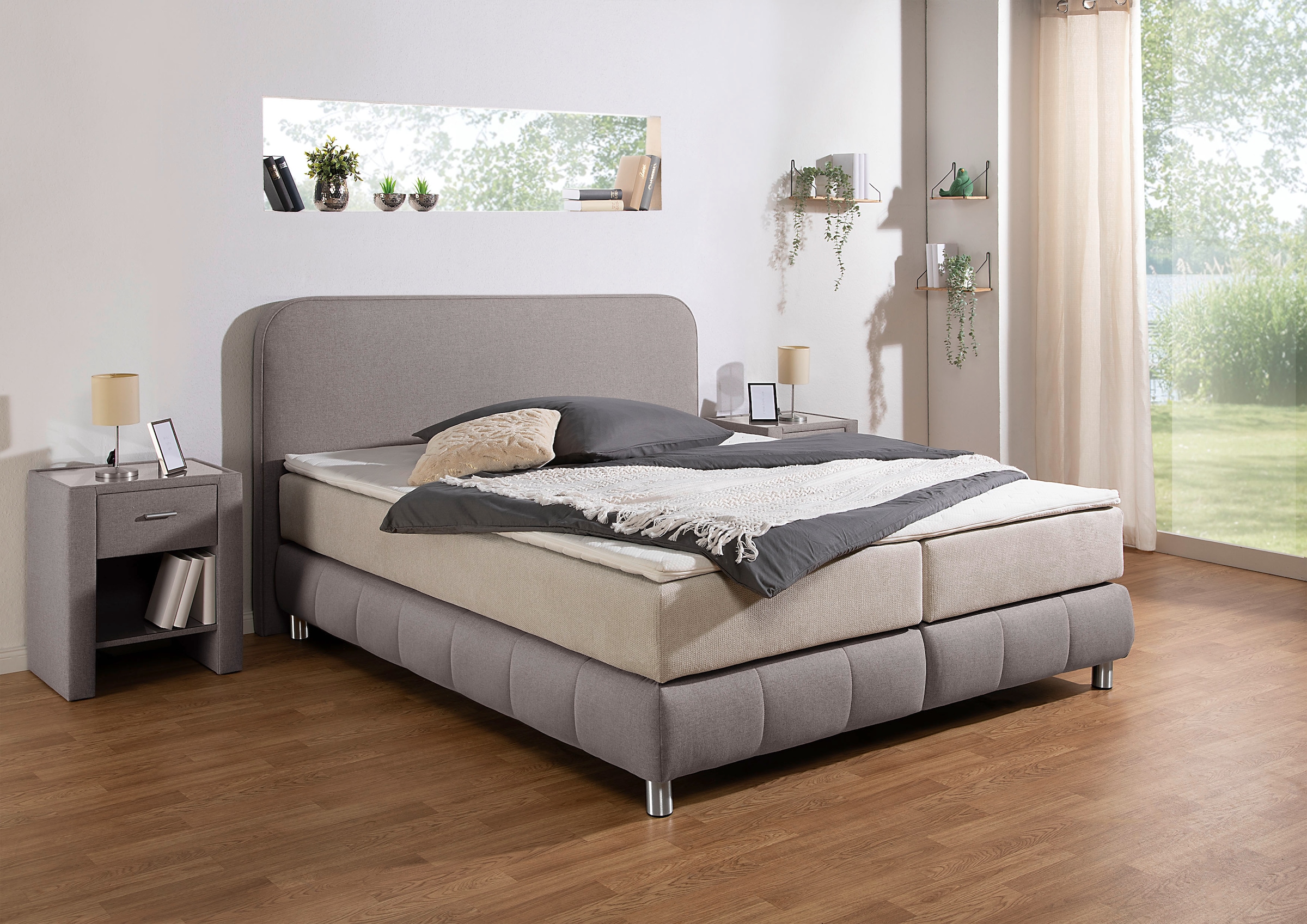 Home affaire Boxspringbett »Cesson, in verschiedenen Breiten«, inkl. Topper, wahlweise in H2, H3 oder H4 erhältlich