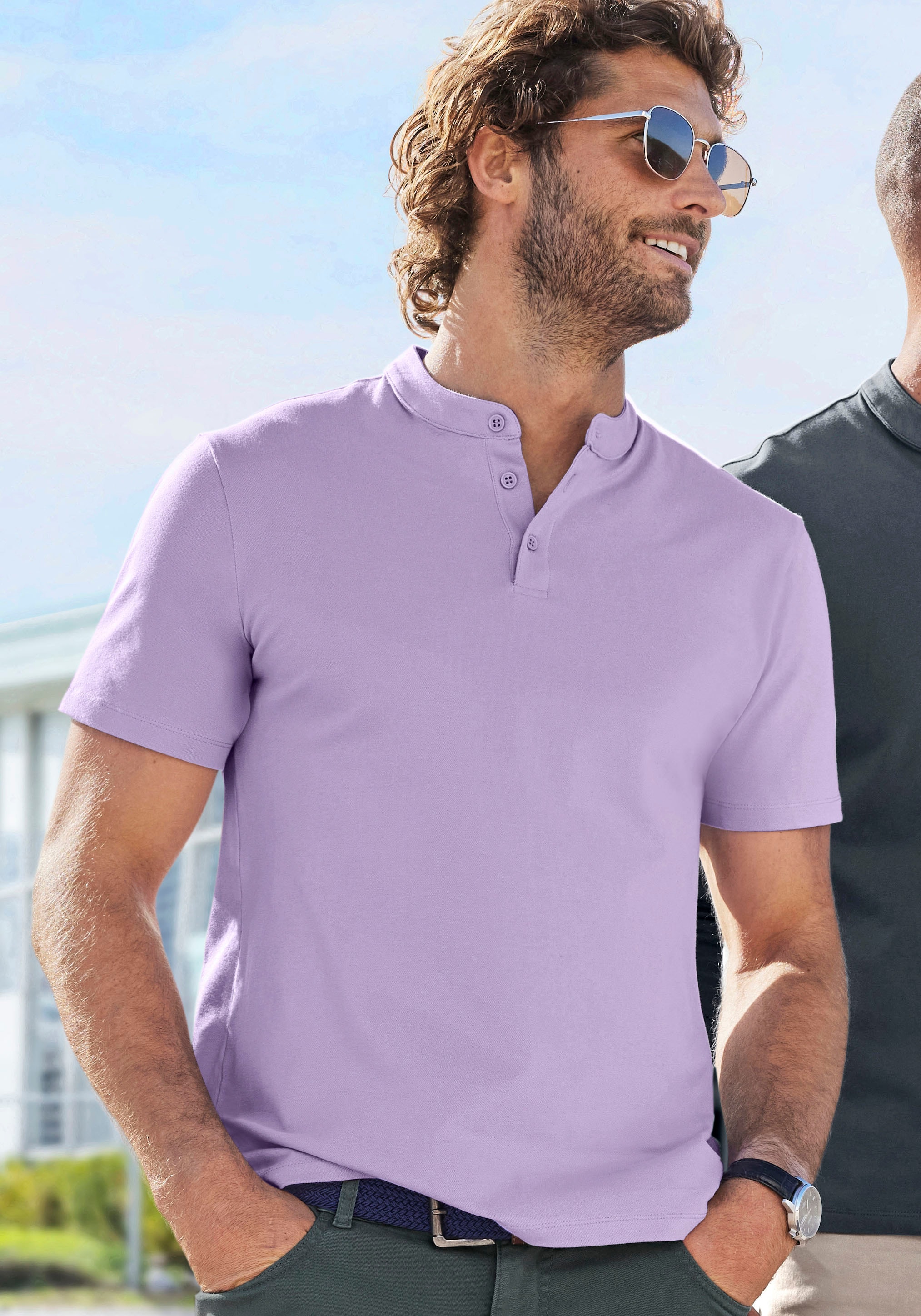 Poloshirt »mit Stehkragen,«, Regular-Fit, aus Baumwoll-Piqué