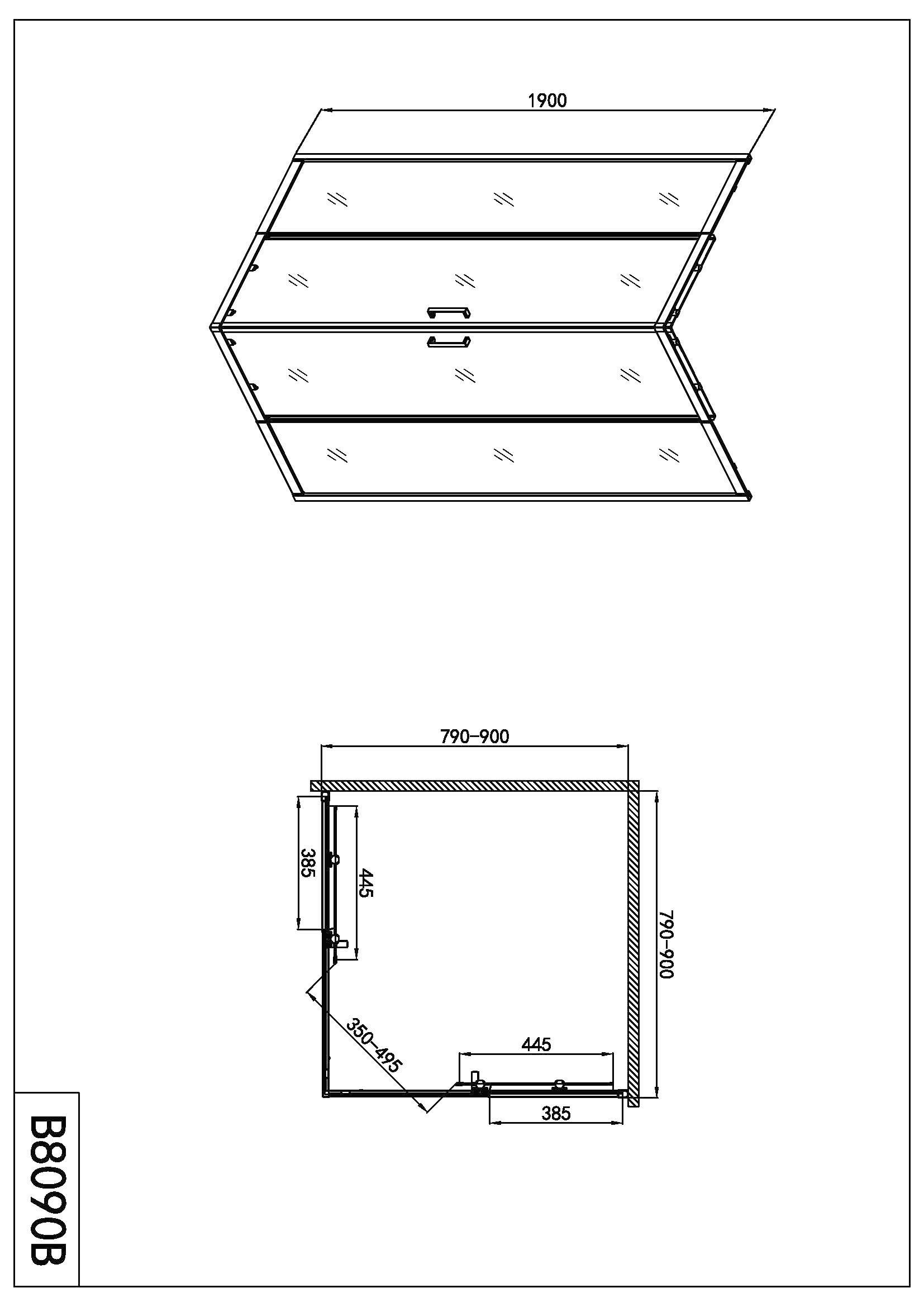 Sanotechnik Eckdusche »S-Line« für Breiten von 78,5-90 cm, 190 cm Höhe