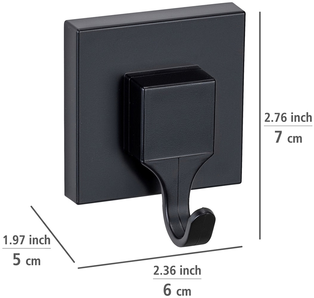 WENKO Wandhaken »Vacuum-Loc® Modell Quadro«, aus Kunststoff für Handtücher, Befestigen ohne Bohren