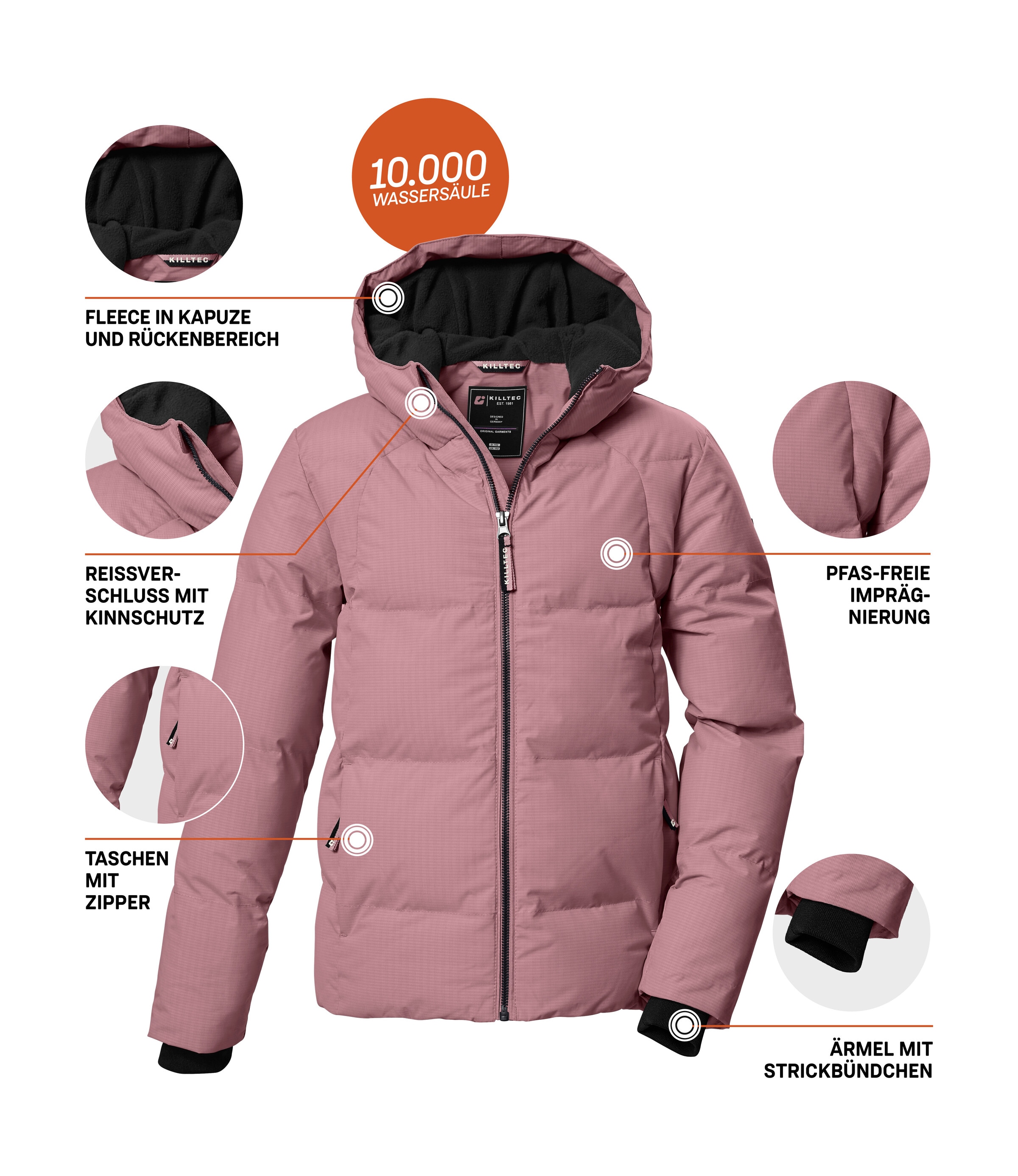 Killtec Steppjacke »KOW 357 GRLS QLTD JCKT« Wasserabweisende Mädchenjacke mit Kapuze, atmungsaktiv, warm