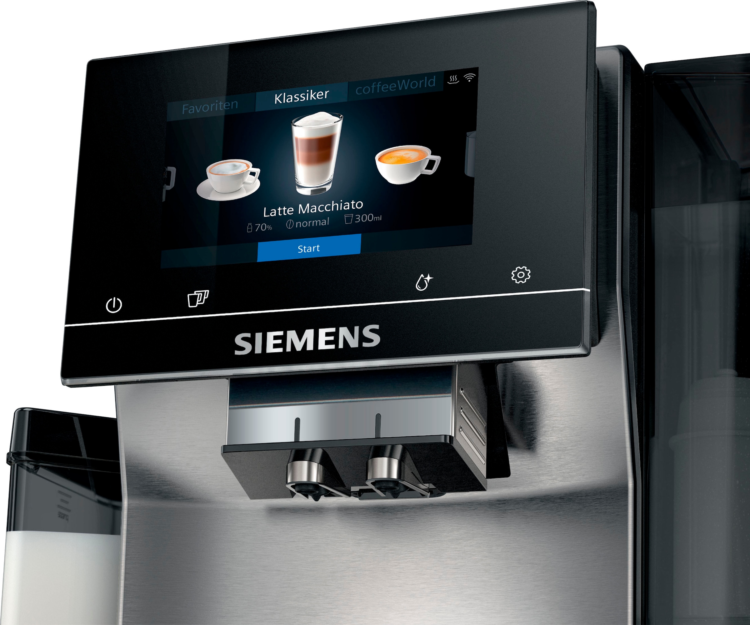 SIEMENS Kaffeevollautomat »EQ.700 integral - TQ707D03«, Full-Touch-Display, bis zu 30 individuelle Kaffee-Favoriten