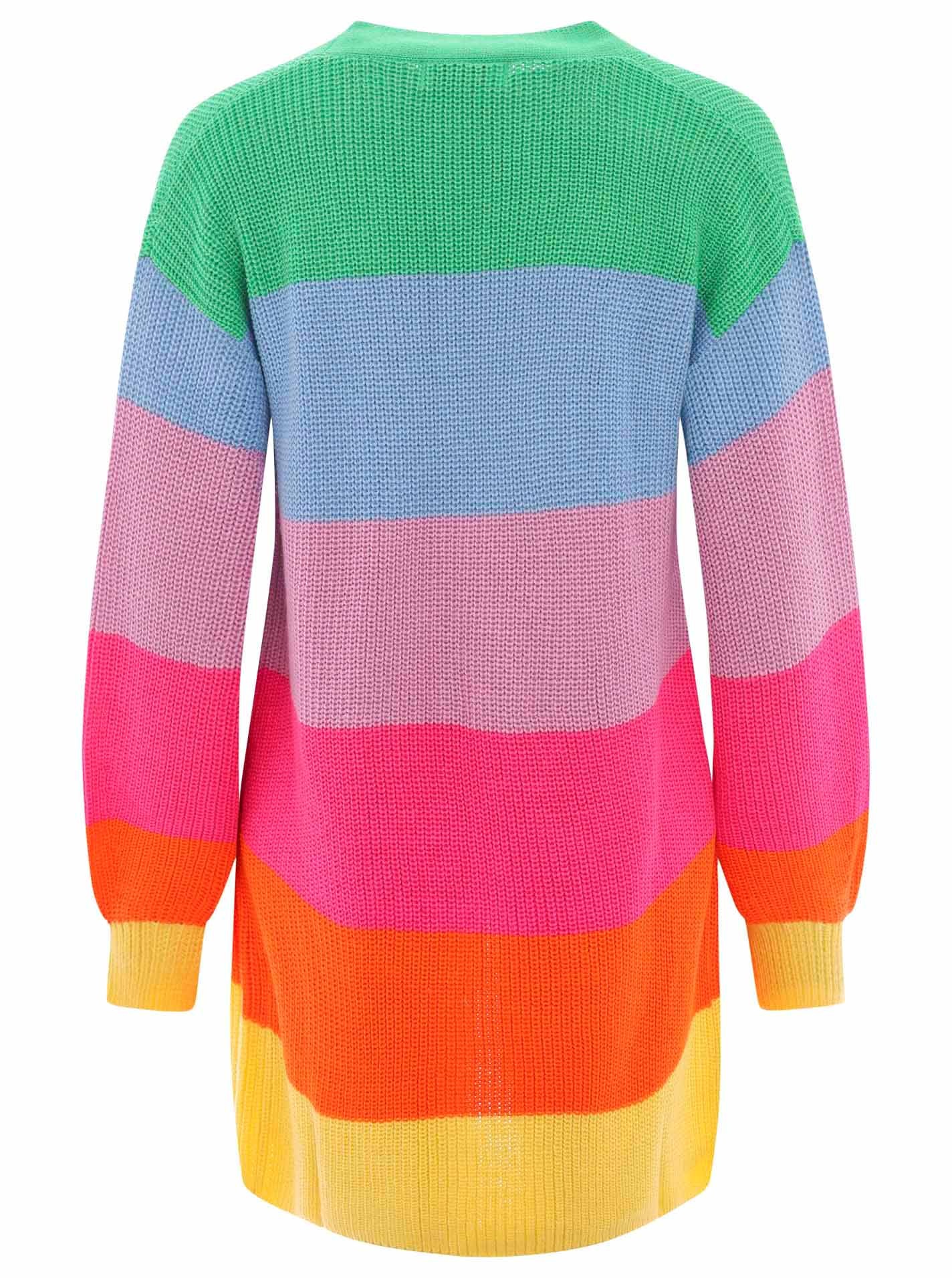Zwillingsherz Cardigan »"Katja"«, One Size, Wollanteil, Langarm, Blockstreifen, ohne Verschluss