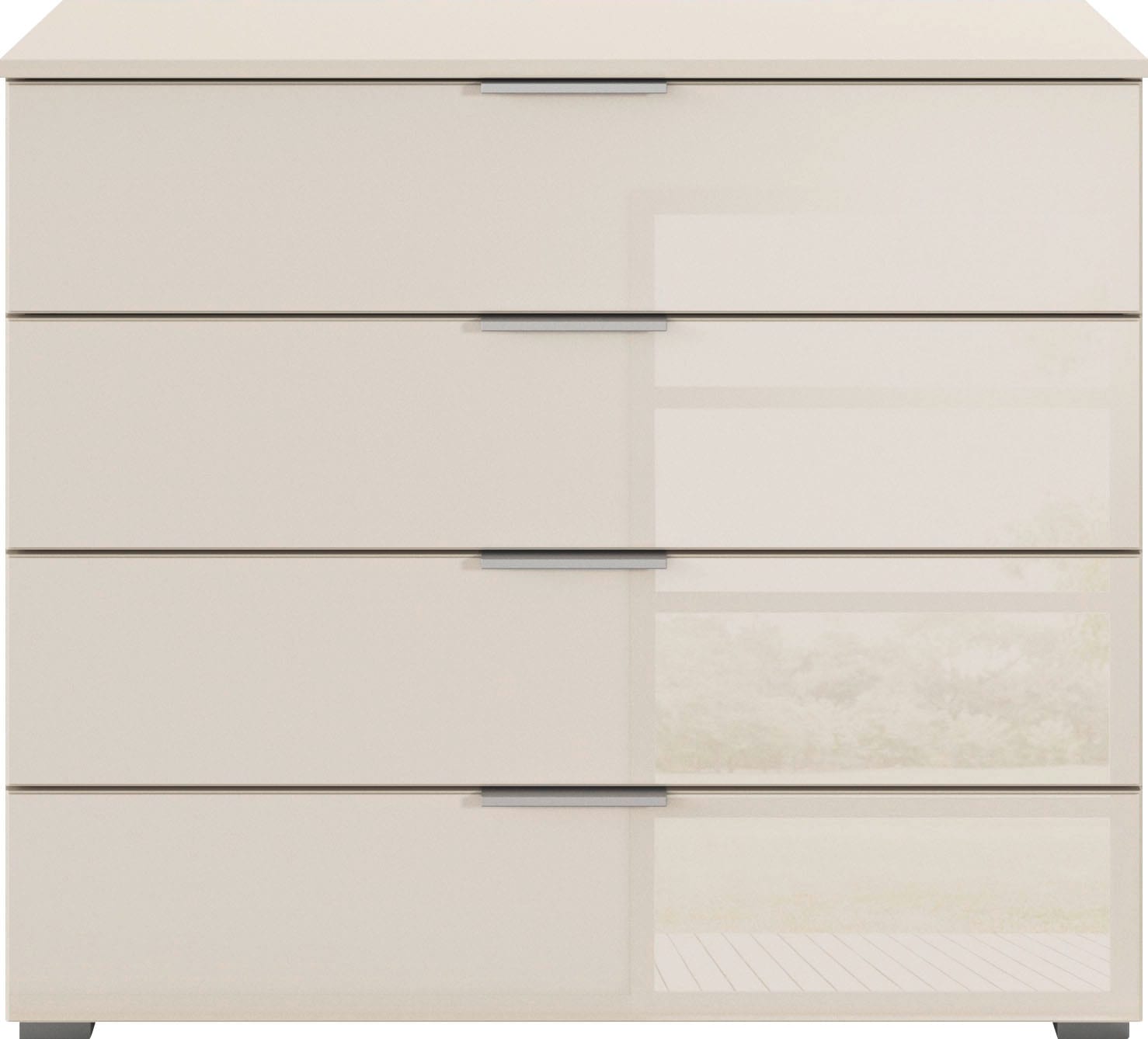 rauch Schubkastenkommode »Sideboard Schubladenkommode Schubladenkommode AGORDO mit Glasfront«, (in zwei Griff-Farben), Breite 93 cm mit 4 großen Schubladen für viel Stauraum MADE IN GERMANY
