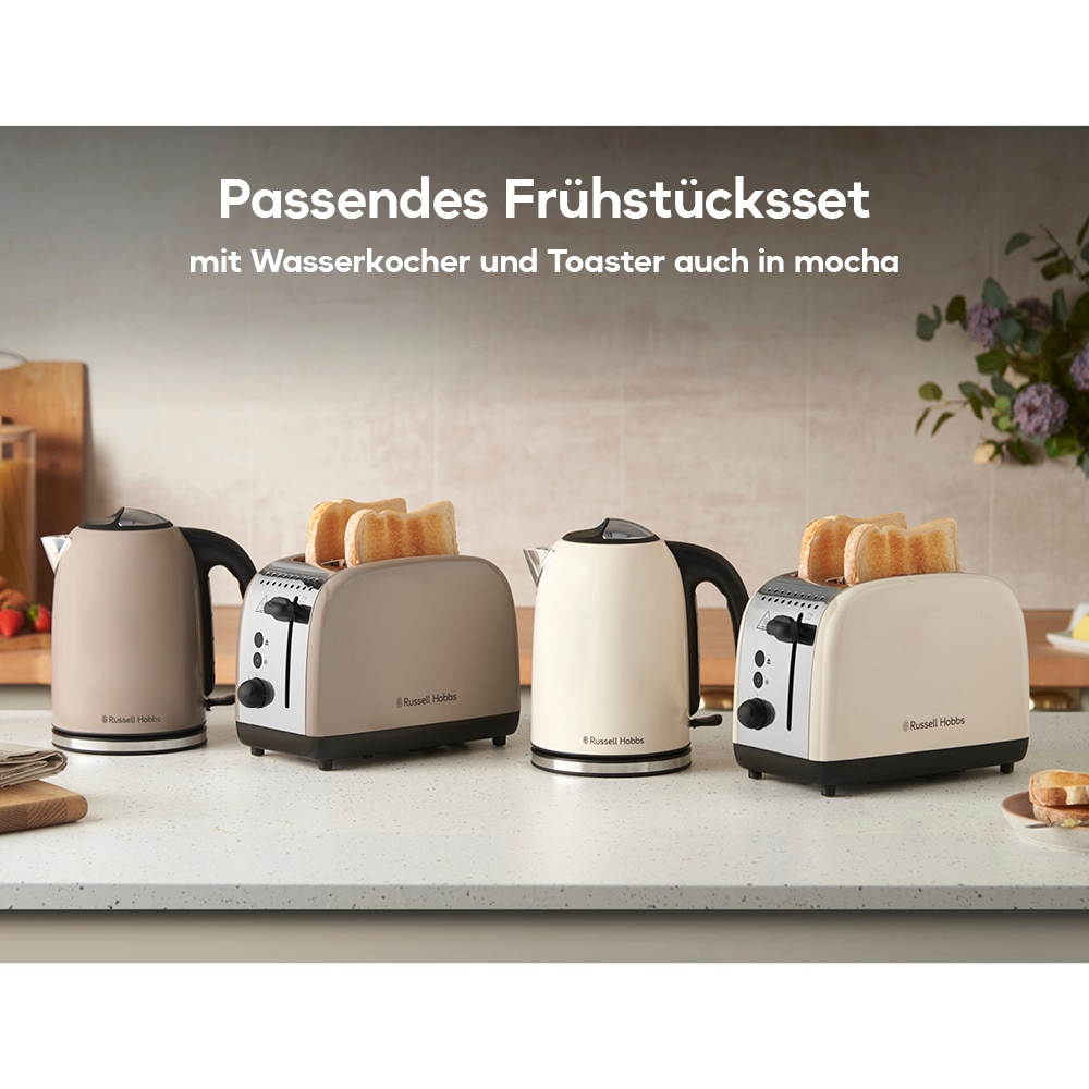 RUSSELL HOBBS Toaster »Colours Plus+ Jasmine 26930-56« 1100 W 2 extra breite Toastschlitze, Brötchenaufsatz, 6 Bräunungsstufen