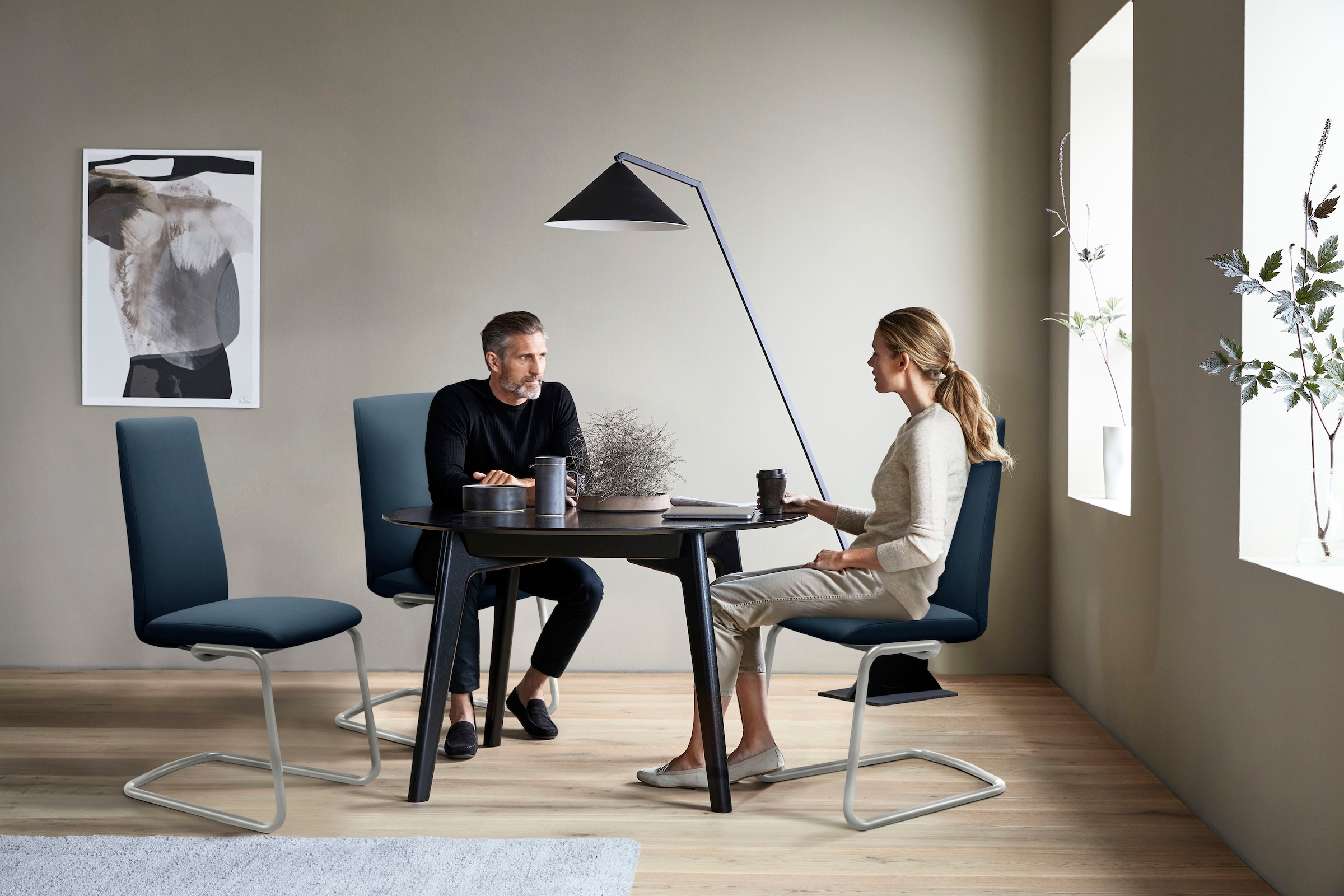 Stressless® Polsterstuhl »Laurel« () High Back, Größe M, mit Beinen aus Stahl in Schwarz matt