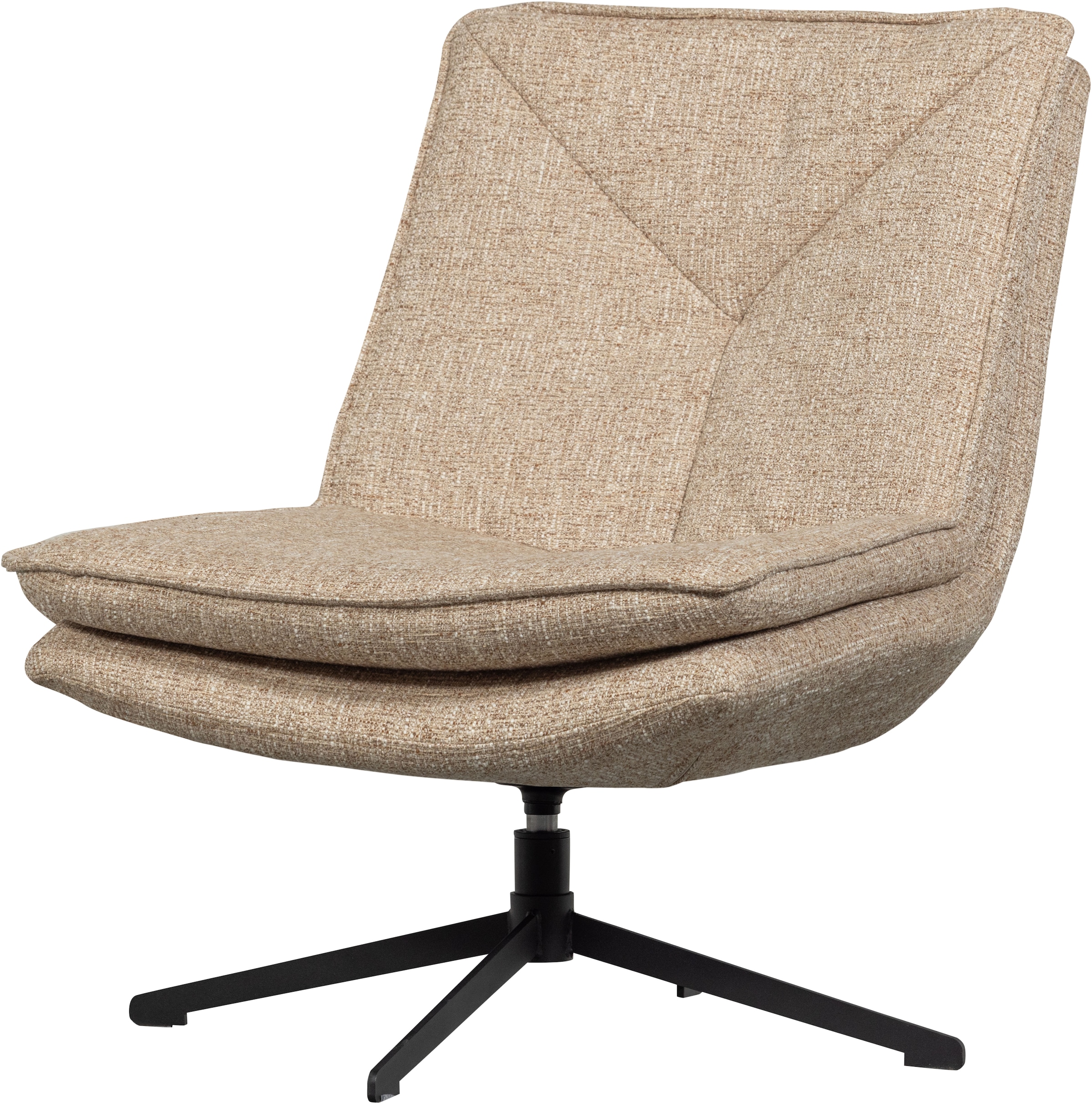 WOOOD Drehsessel »Milaro mit Fling-Melange-Bezug und Drehmechanismus B75 x T94 x H88 cm« Tragkraft 120 kg, Hohe Verschleißfestigkeit, mittlere Sitzhöhe