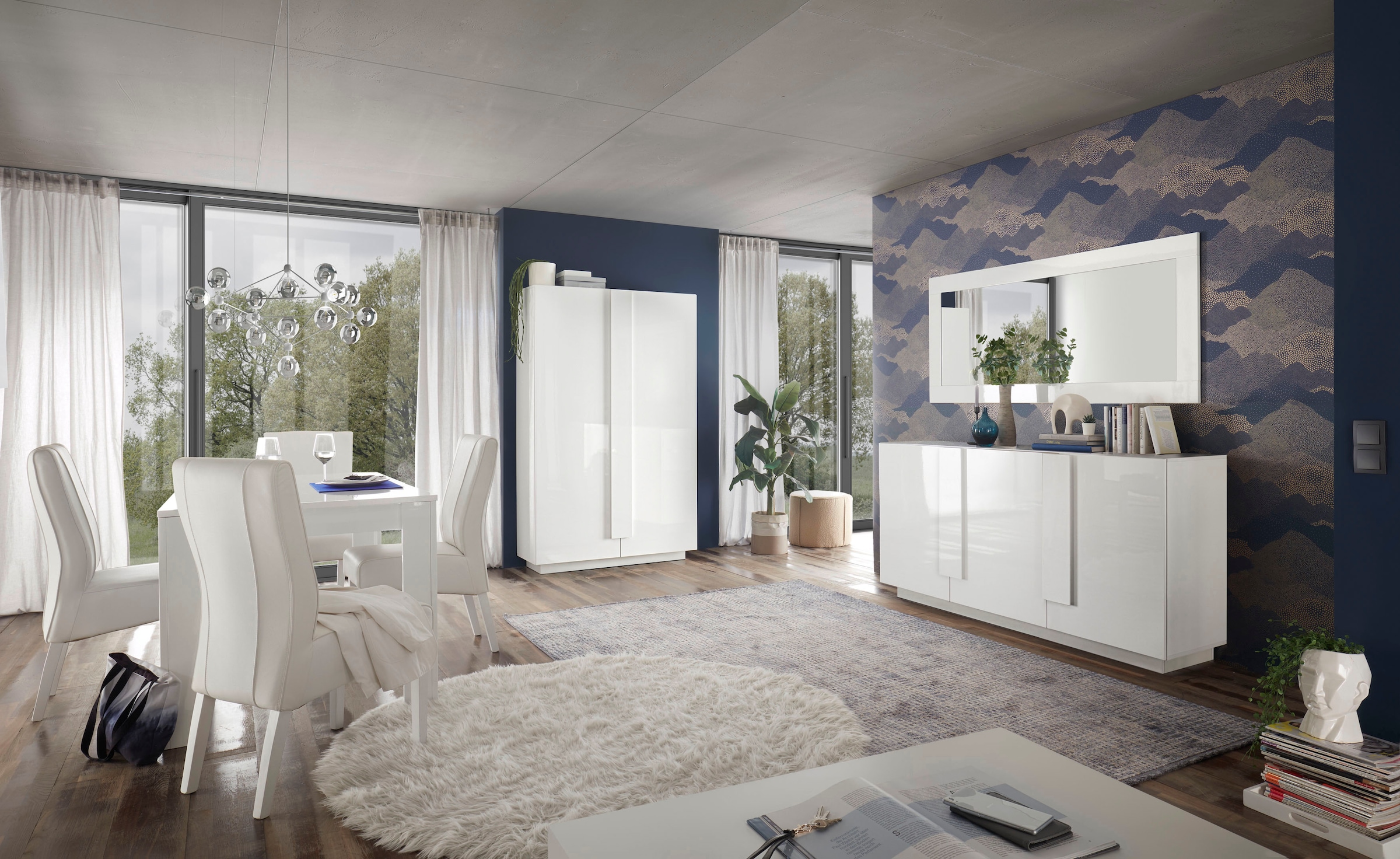 INOSIGN Mehrzweckschrank »Jupiter, Höhe 193 cm, Stauraumschrank 2 Türen - Soft Closing,«, Highboard, moderne Griffblende, FSC®, cleveres Stauraumkonzept