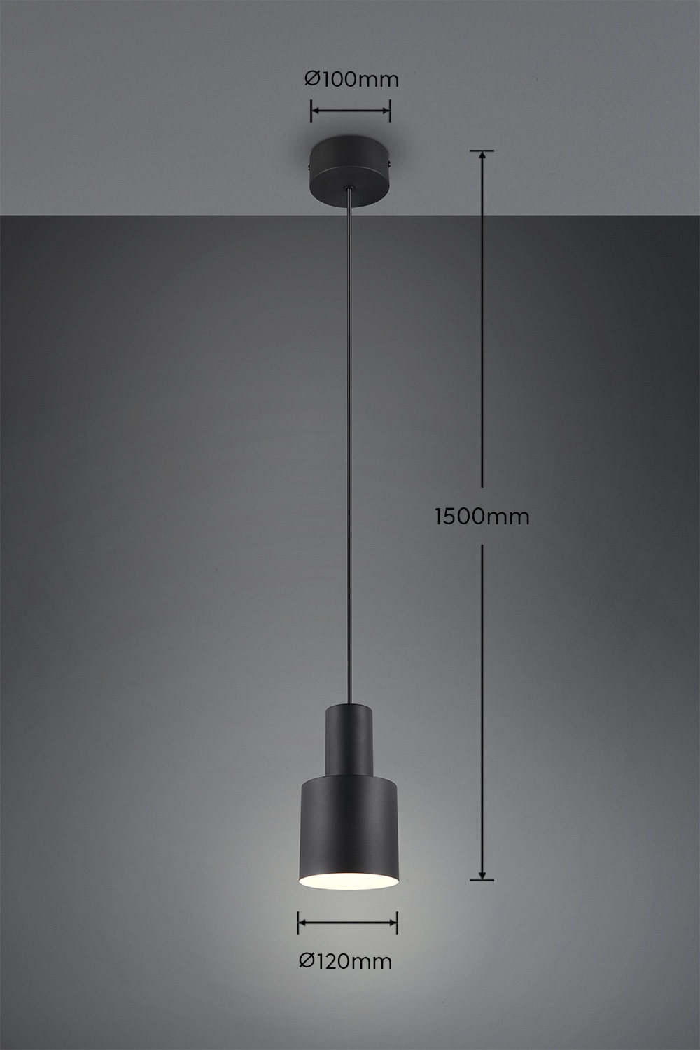 TRIO Leuchten Pendelleuchte »AGUDO, Hängelampe 1-flammig, exkl 1xE27 max 10W, höhenverstellbar« E27 1 Stk. warmweiß - kaltweiß Hängelampe Ø 12cm, bis max 150cm Abhängung, Küche Esszimmer Wohnzimmer