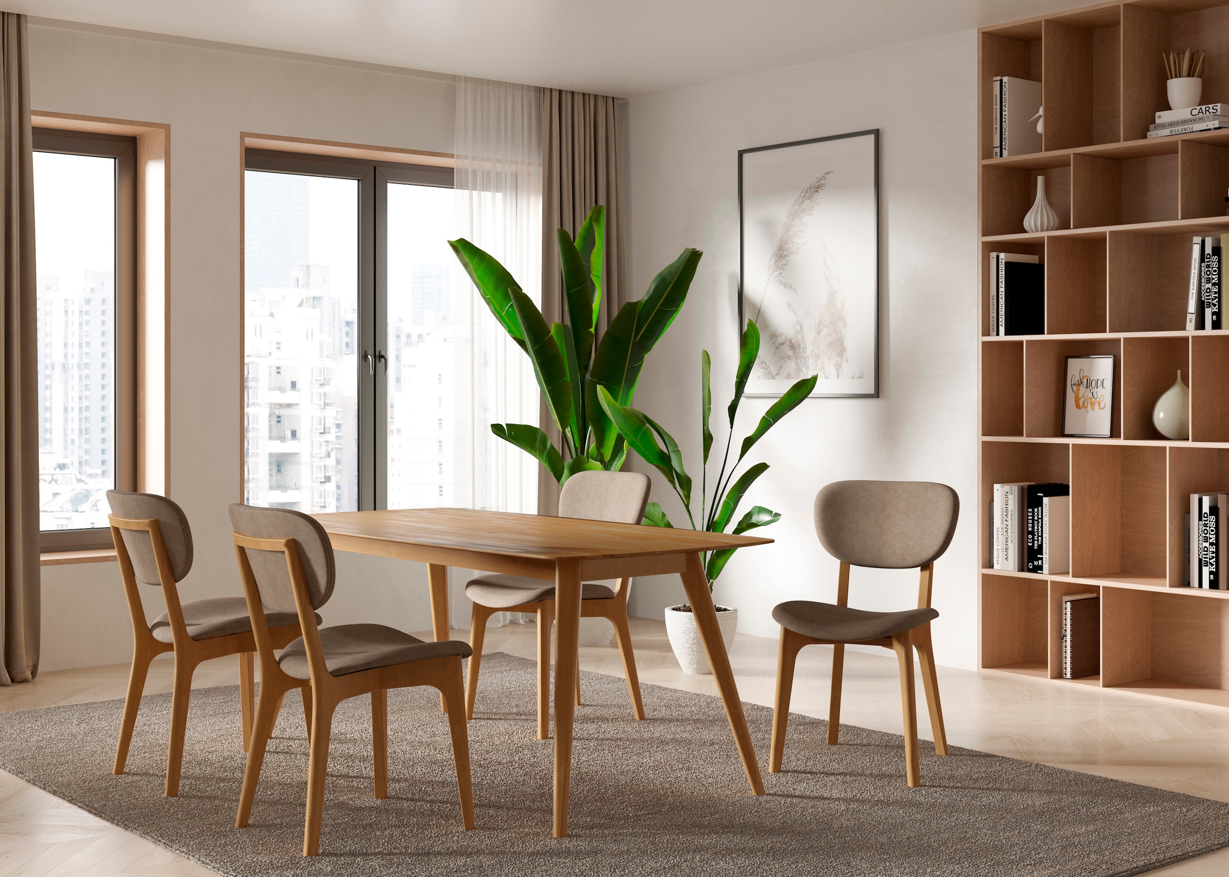 INOSIGN Stuhl »COZY Made in Italy«, (Set), 2 St., Microfaser, Gestell in Buche, Kirsch- oder Nussbaum, Massivholz, Design Stuhl