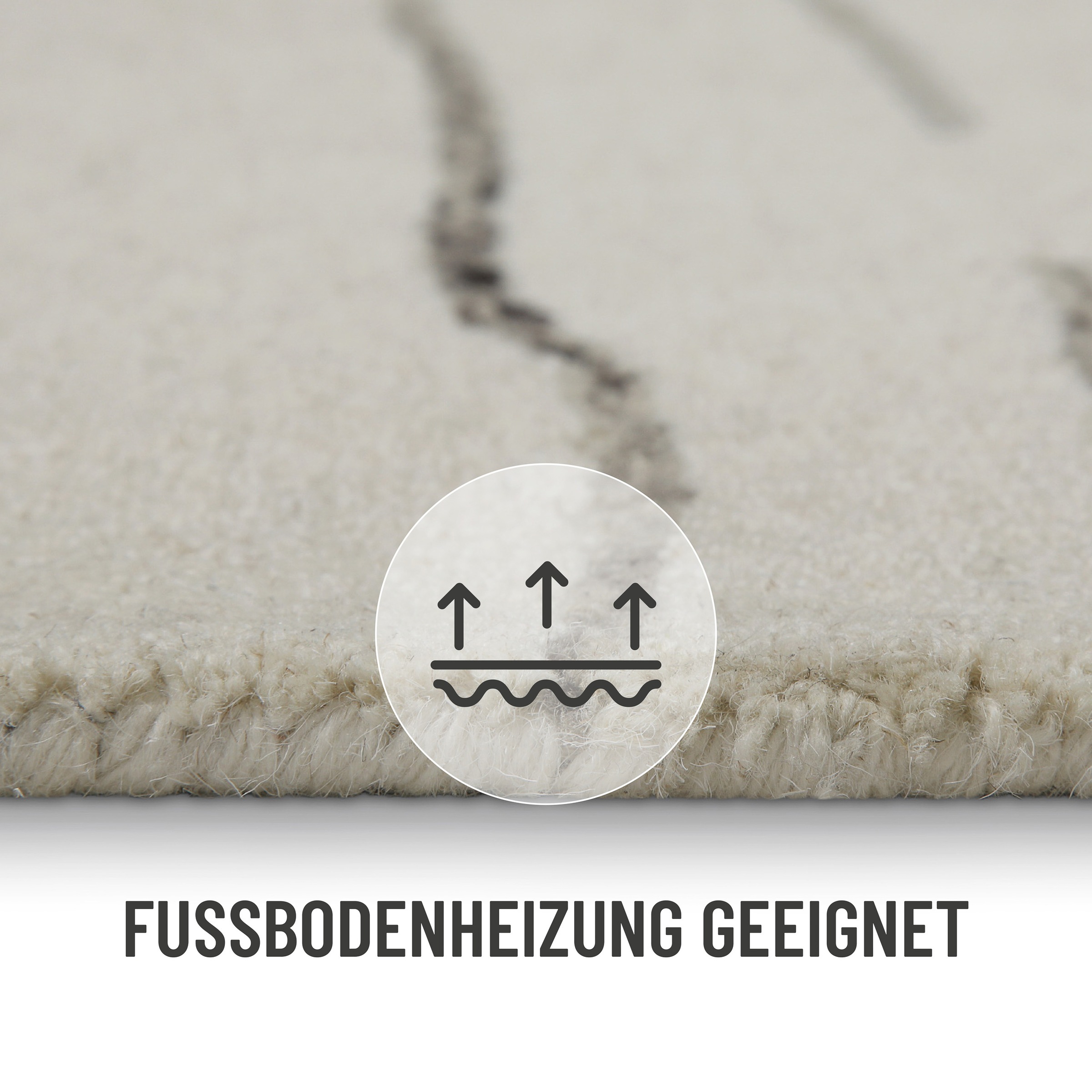 Wecon home Wollteppich »Hamptons ELEVEN«, rechteckig, 10 mm Höhe, Läufer, Schurwolle, Kurzflor, Wohnzimmer, Schlafzimmer, Wellen