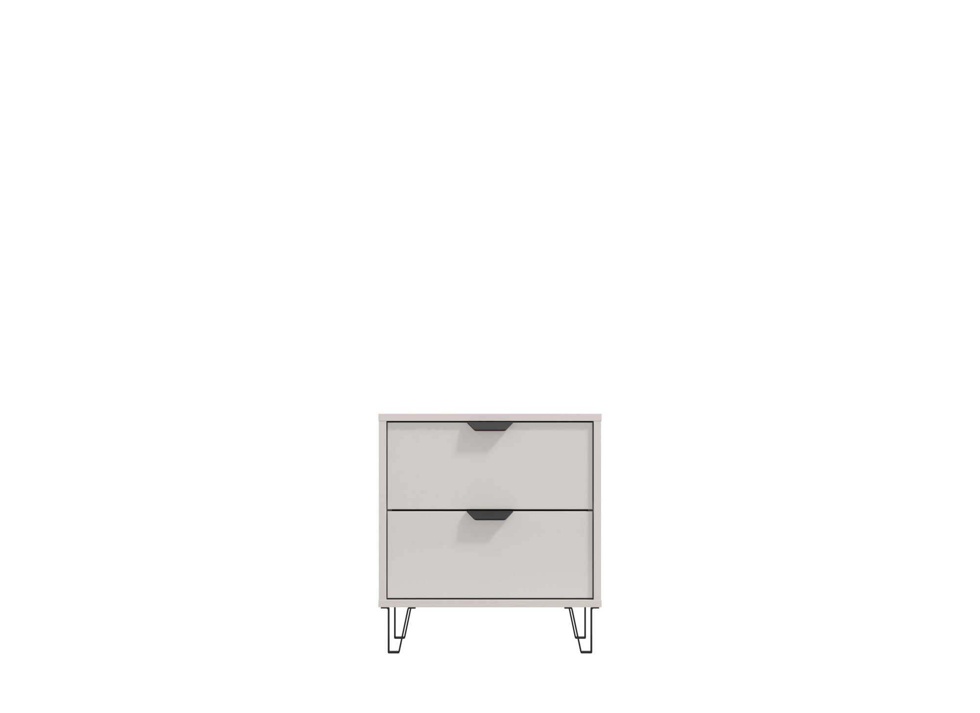 INOSIGN Nachtkommode »Lucca Nachttisch, Nachtschrank, Trendfarbe cashmere, 48x40x52cm«, 2 Schubladen mit Glasfront, FSC®-zertifizierter Holzwerkstoff