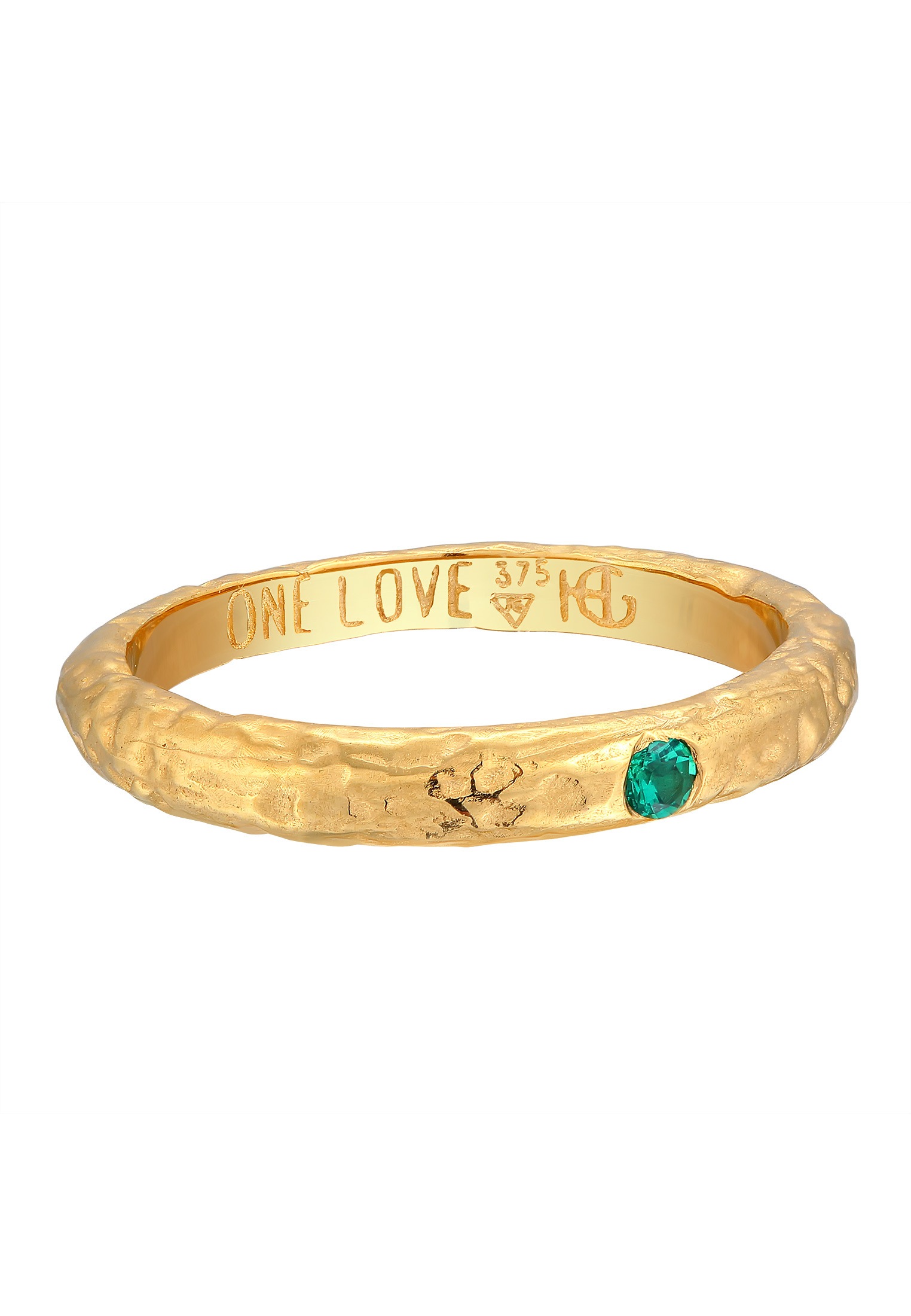 HAZE & GLORY Silberring »Ring One Love Smaragd - 375 Gelbgold«