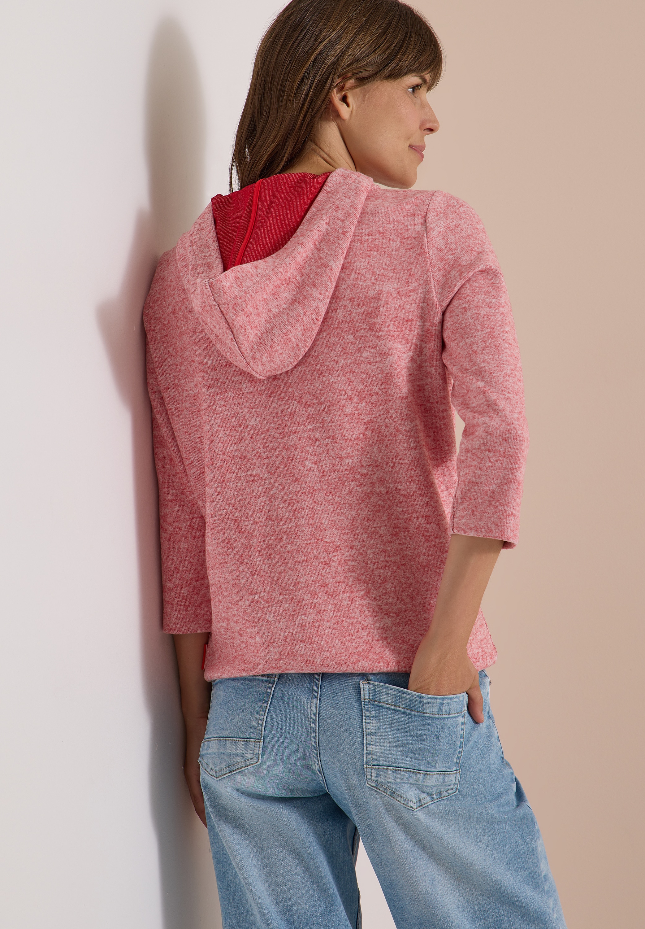 Cecil Kapuzensweatshirt , 3/4-Arm-Shirt im Melange-Look
