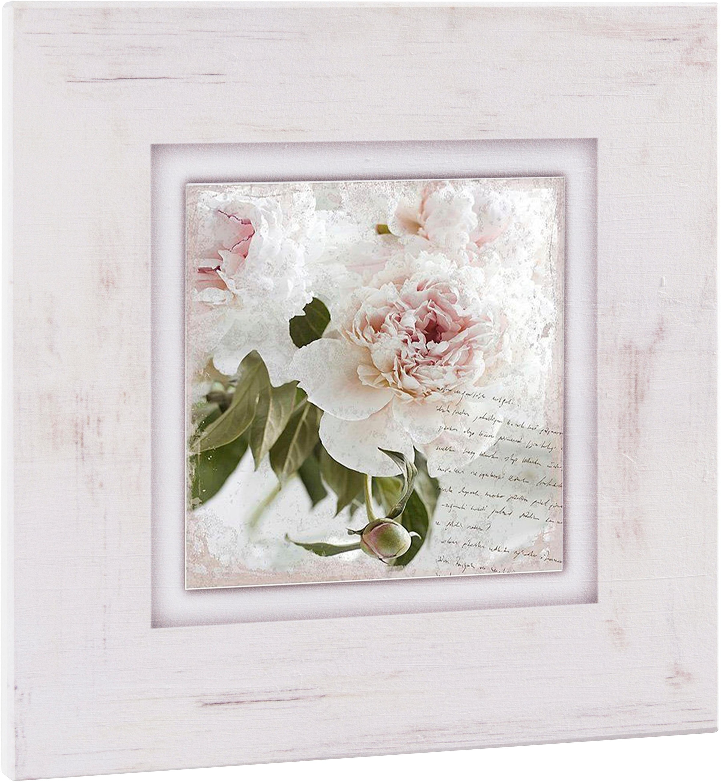 Home affaire Holzbild »Rosa Blume«, Rechnung 40/40 cm bestellen auf