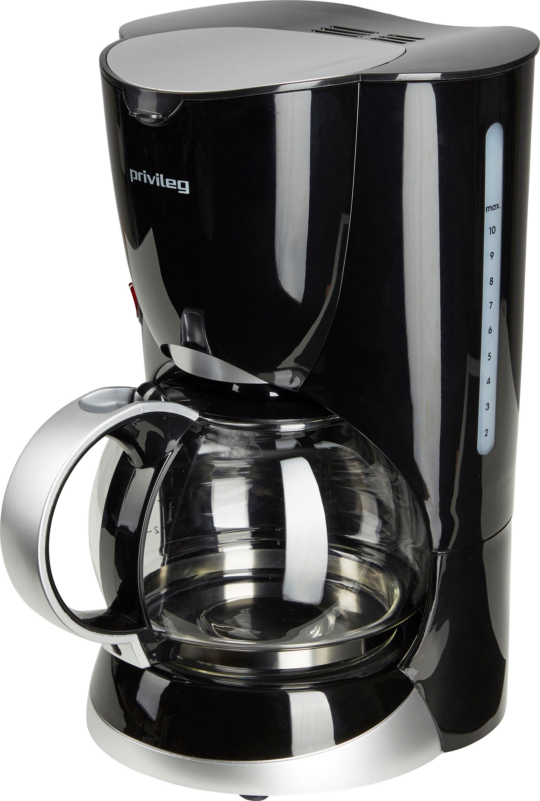 Privileg Filterkaffeemaschine »Max. 1080 Watt«, 1,37 l Kaffeekanne,  Papierfilter, 1x4, schwarz mit 3 Jahren XXL Garantie