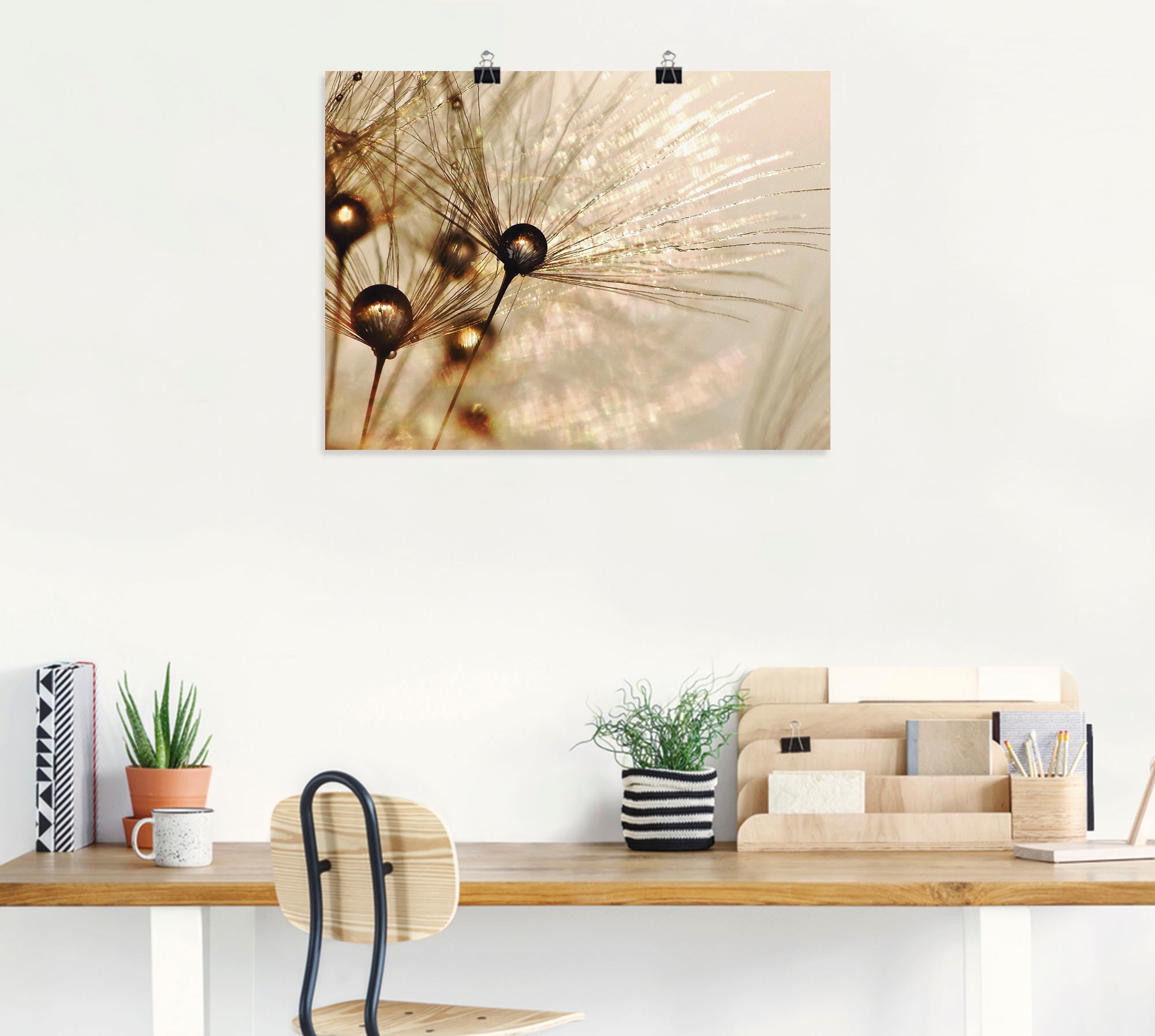 Artland Wandbild »Pusteblume Goldener Tropfen« Blumen 1 Stk. tlg. als Alubild, Outdoorbild, Leinwandbild, Poster, Wandaufkleber