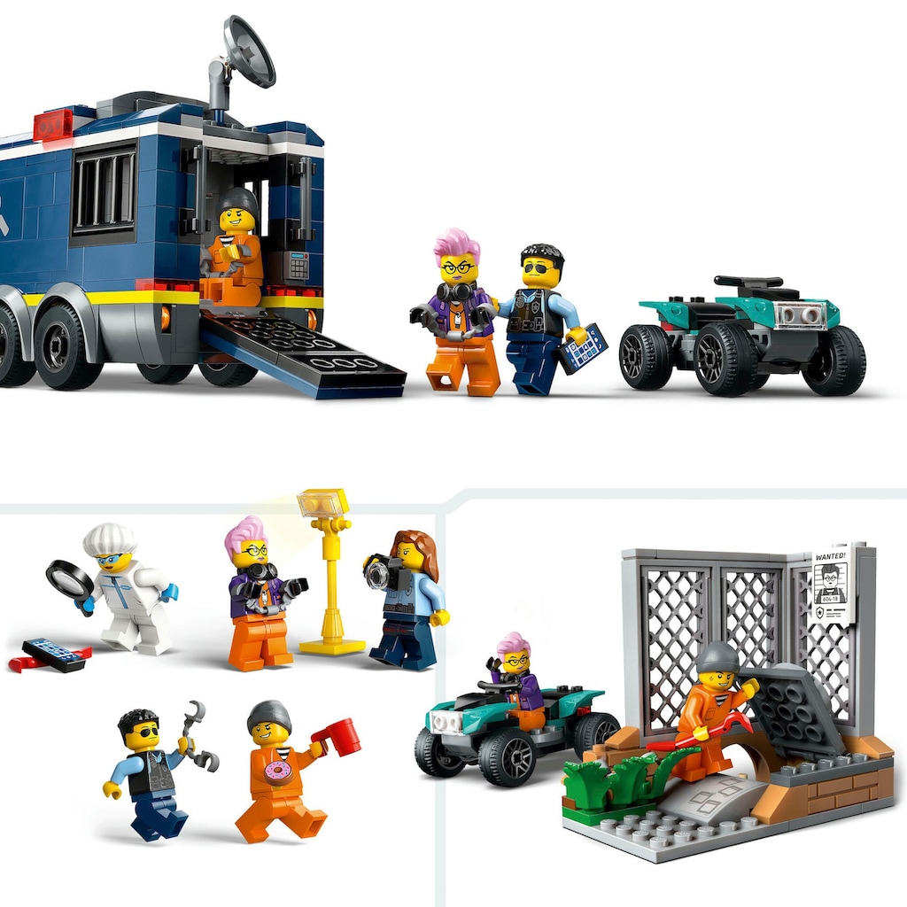 LEGO® Konstruktionsspielsteine »Polizeitruck mit Labor (60418), LEGO City«, (674 St.), Made in Europe