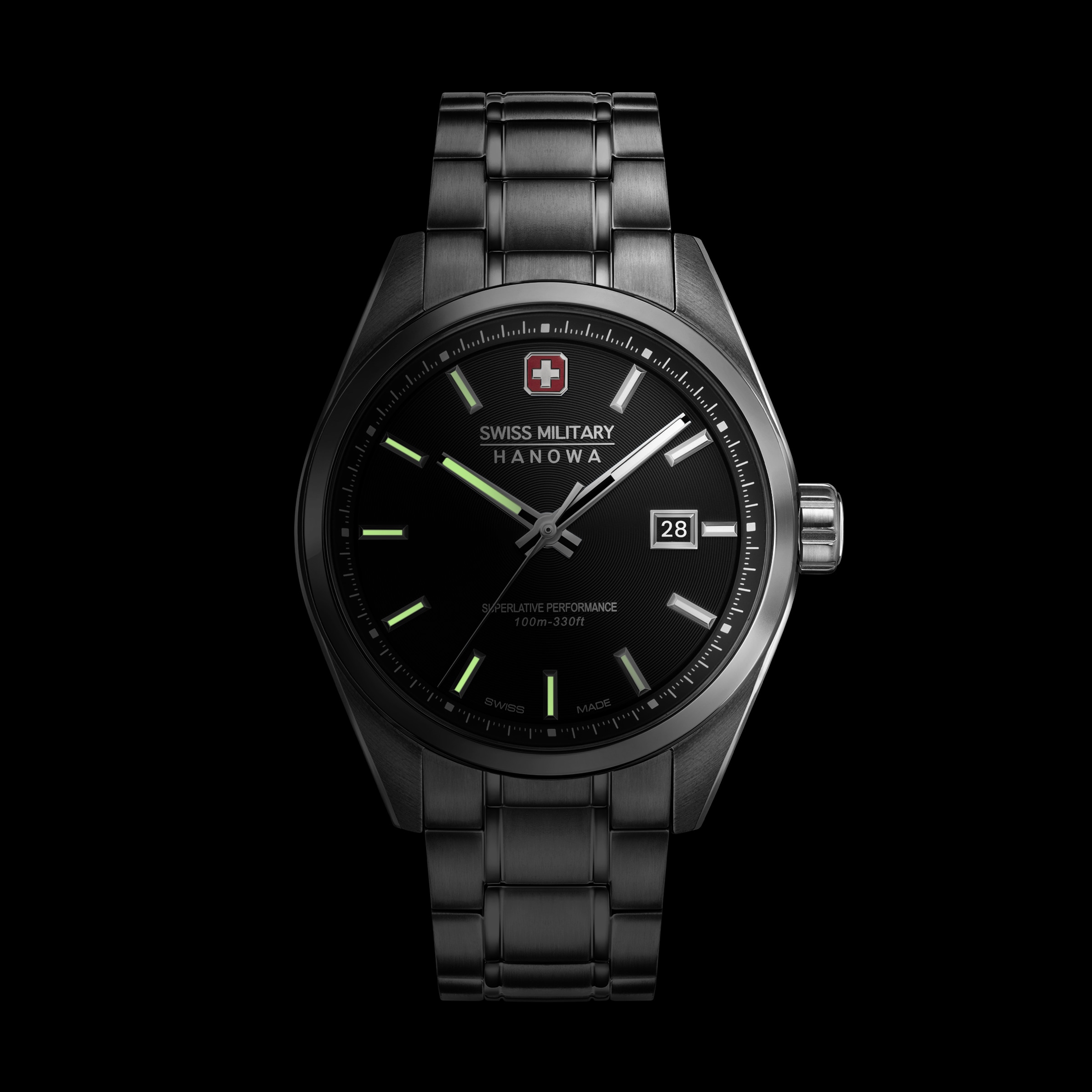 Swiss Military Hanowa Quarzuhr »Pioneer« Armbanduhr, Herrenuhr, Swiss Made, Edelstahlarmband, analog, Tag
