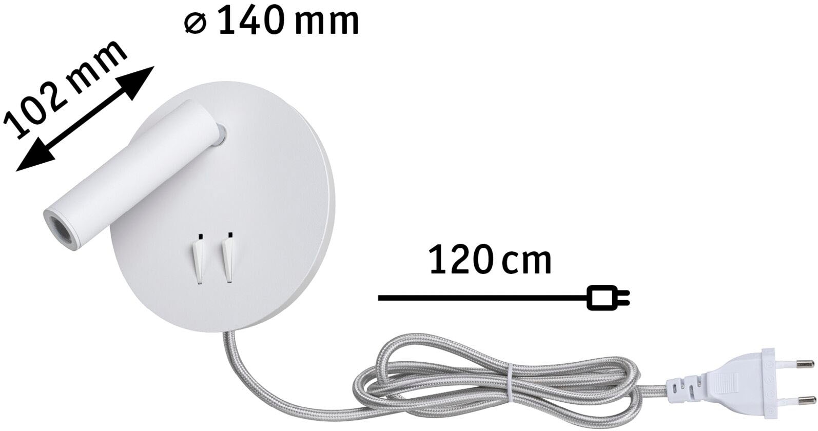 Paulmann LED Wandleuchte »Tabari 4 W/ 1,4 W Weiß/Chrom, Metall«, 1 flammig, Tabari 4 W/ 1,4 W Weiß/Chrom, Metall