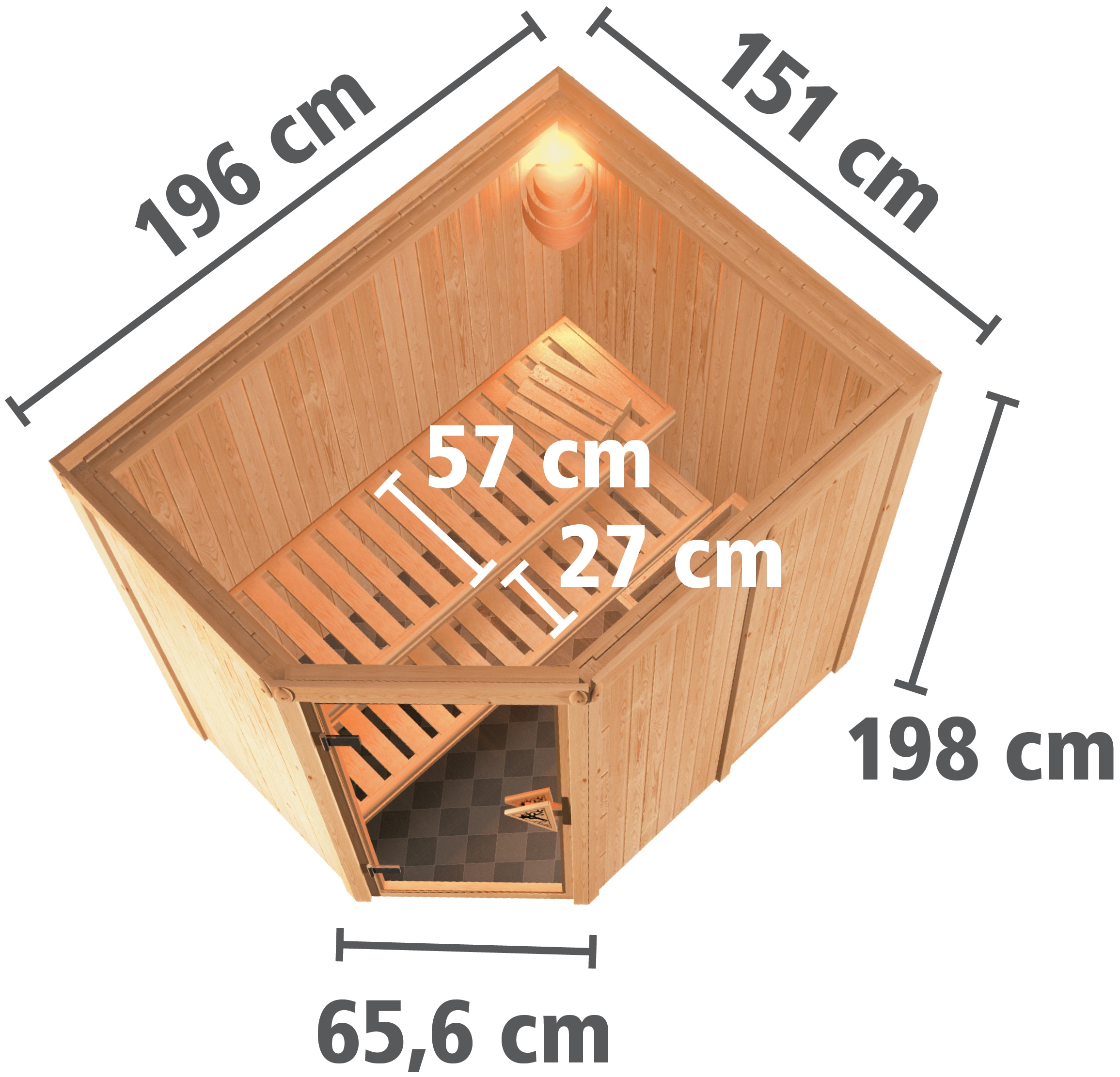 Karibu Sauna »Swantje« Set,  Ofen 3,6 kW externe Strg.easy