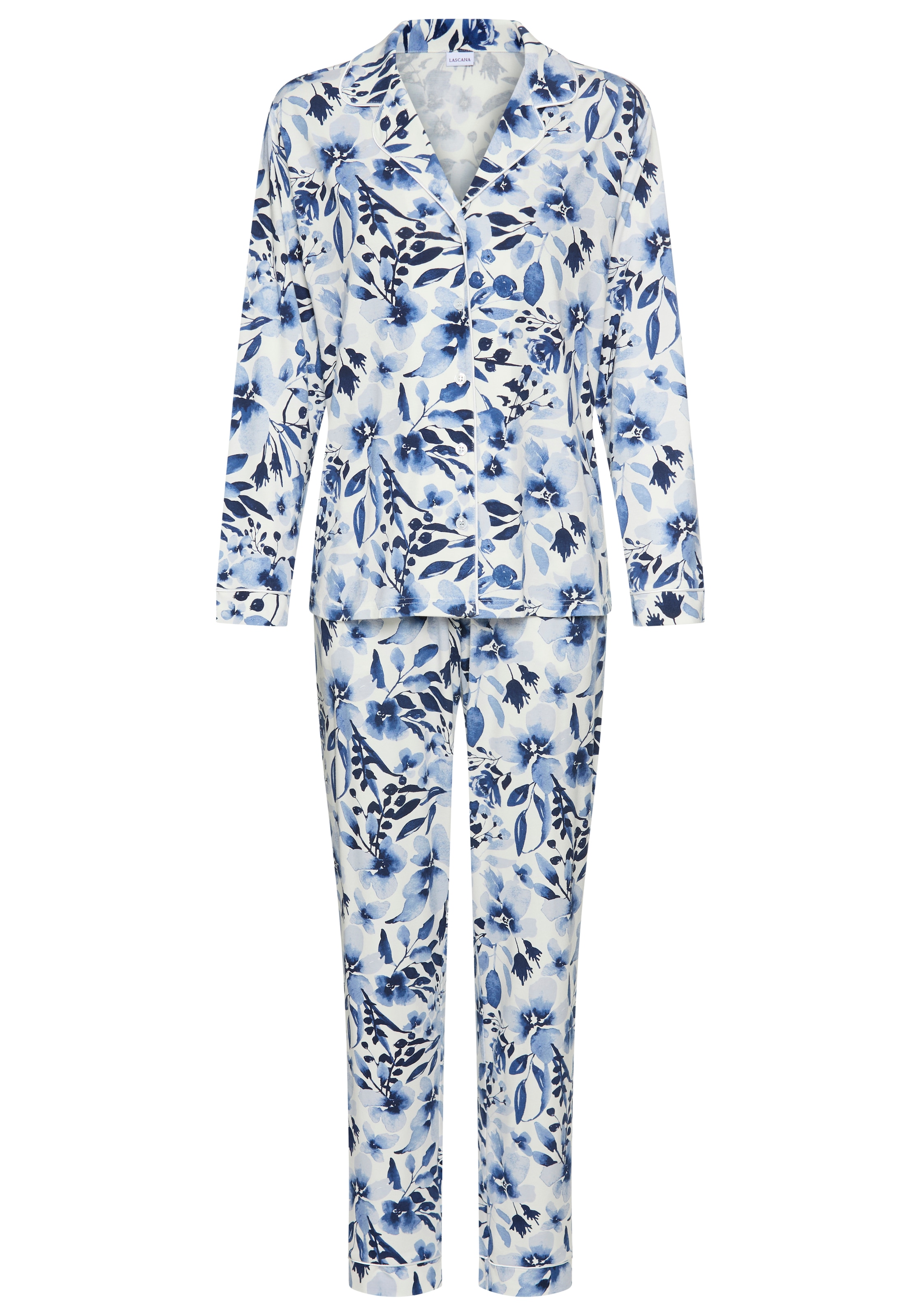 LASCANA Pyjama Set, 2 mit Blumen-Alloverprint