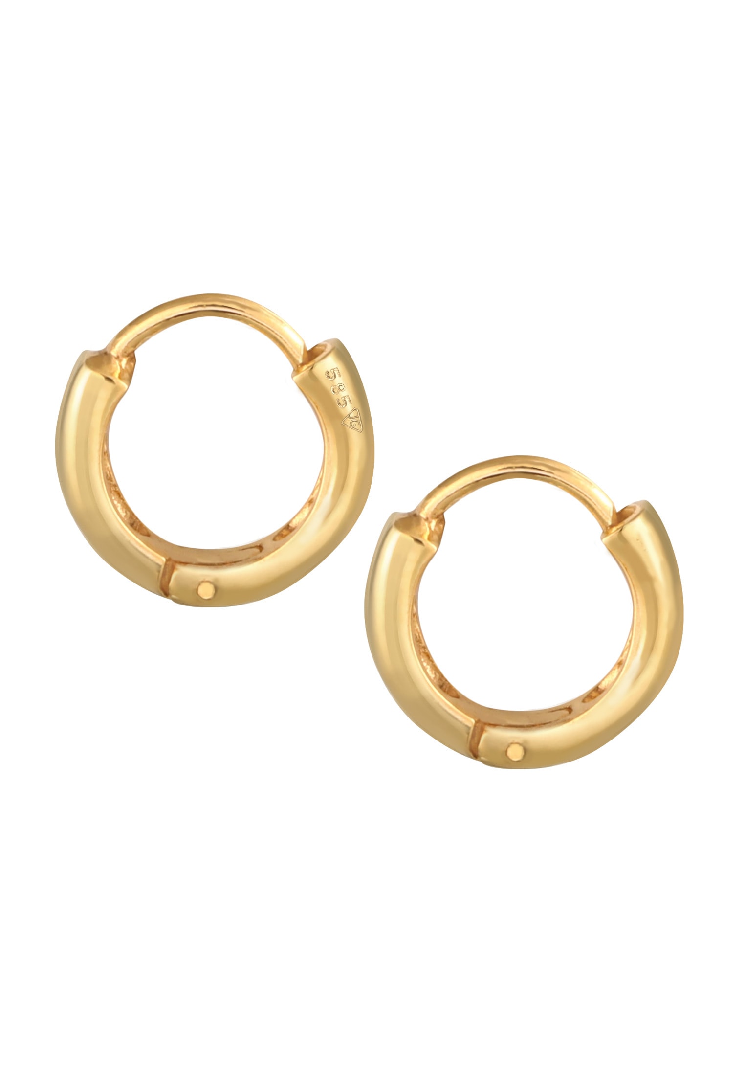 Elli Premium Paar Creolen »Ohrringe Creolen Basic Klassisch Rund 585 Gelbgold«