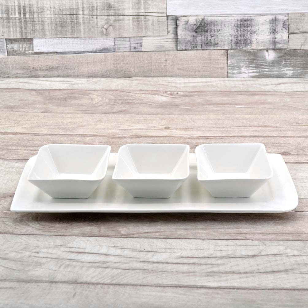 Retsch Arzberg Snackschale »FANTASTIC« 4 Stk. aus Porzellan außergewöhnliche eckige Form, Fine China Porzellan