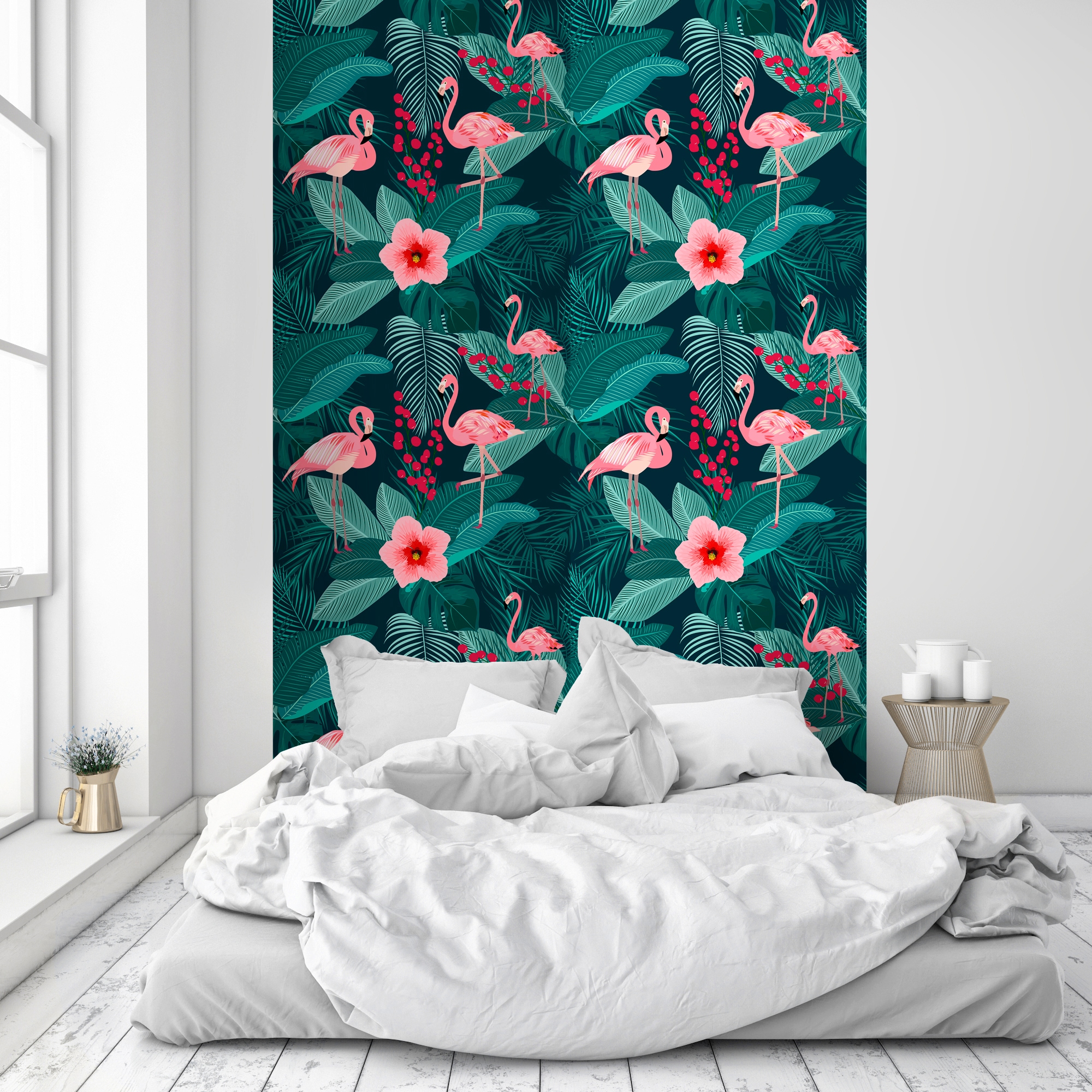 queence Vinyltapete »Luca«, bedruckt-Motiv-botanisch-floral-gemustert-natürlich, 90x250cm, selbstklebend, kinderleichte Anbringung, Sticker