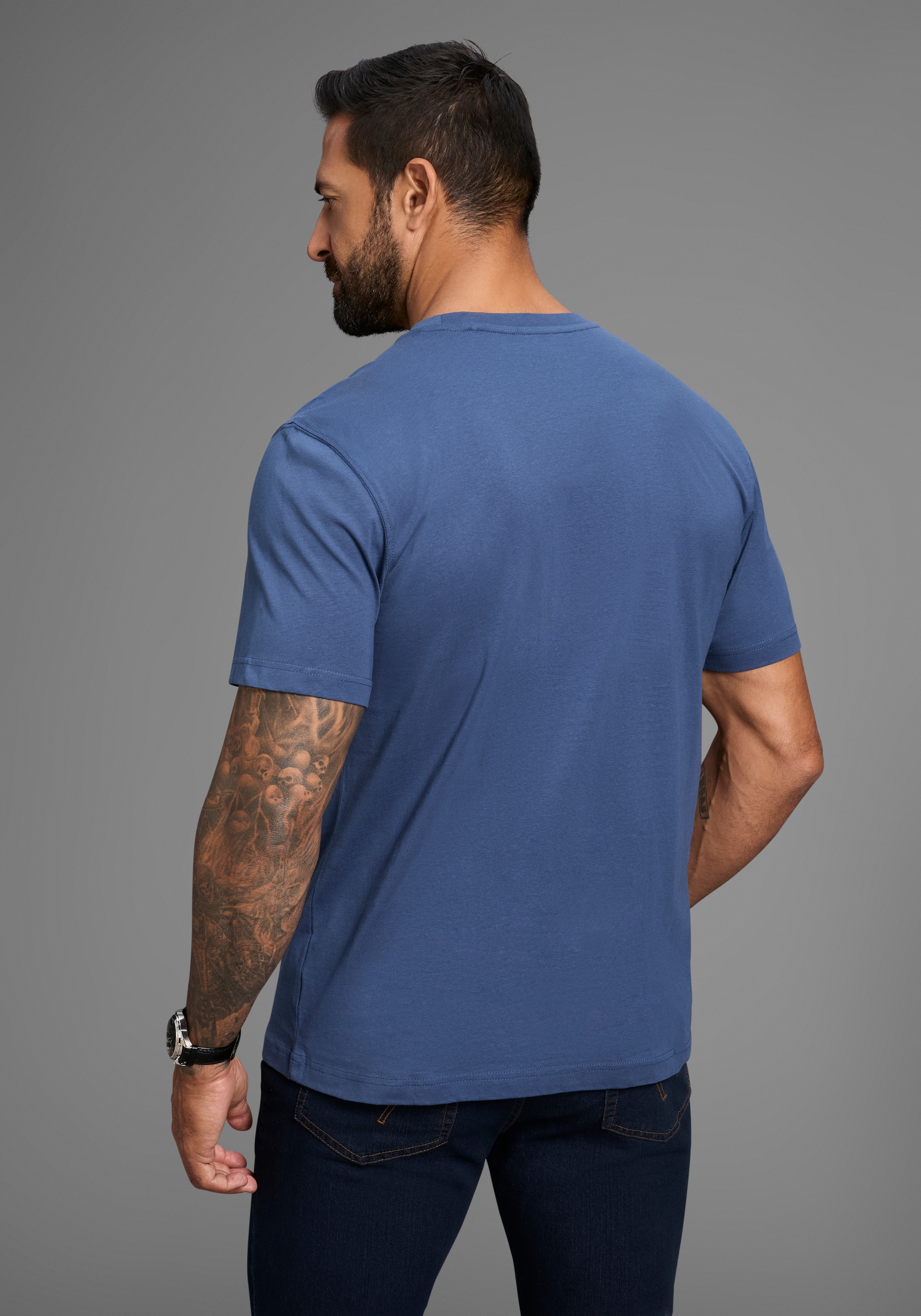 Man's World Rundhalsshirt kurzärmelig,  lässige Passform,  bedruckt,  Rundhalsausschnitt
