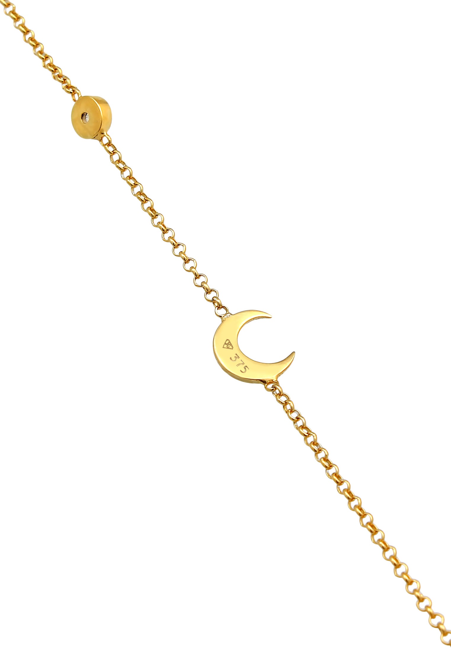 Elli Premium Armkette »Armband Halbmond Astro Labradorit 375 Gelbgold«
