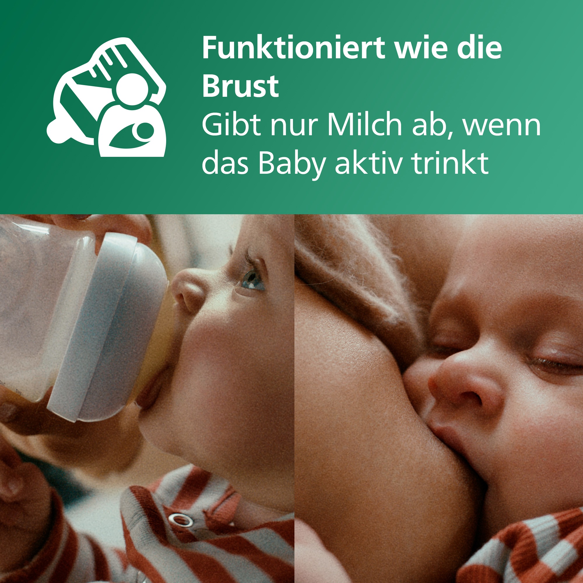 Philips AVENT Babyflasche »Natural Response SCY933/02«, 2 Stück, 240ml, Glas, ab dem 1. Monat