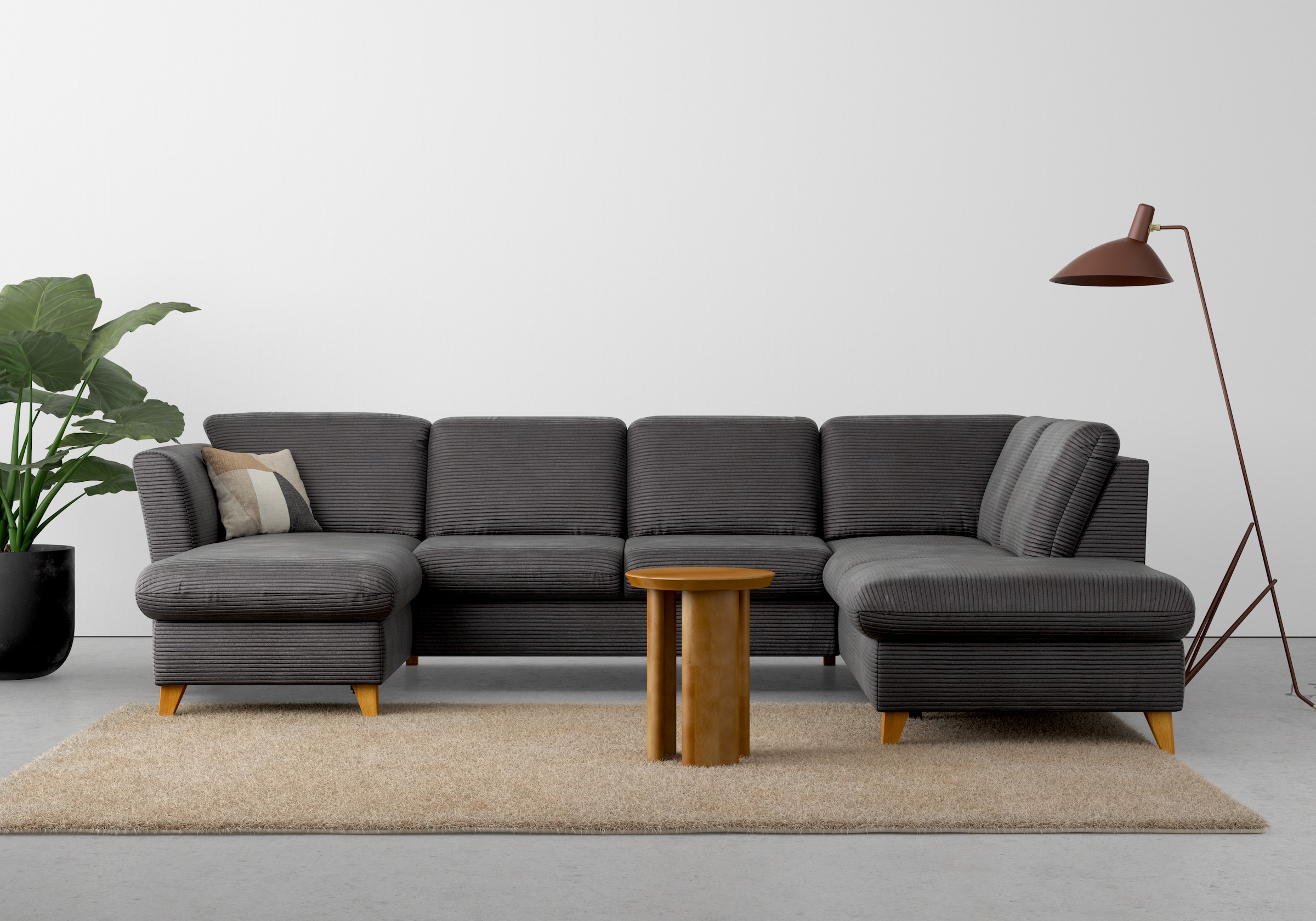 Home affaire Wohnlandschaft »Trelleborg U-Form« wahlweise mit Bettfunktion und Bettkasten, inkl. Federkern-Polsterung