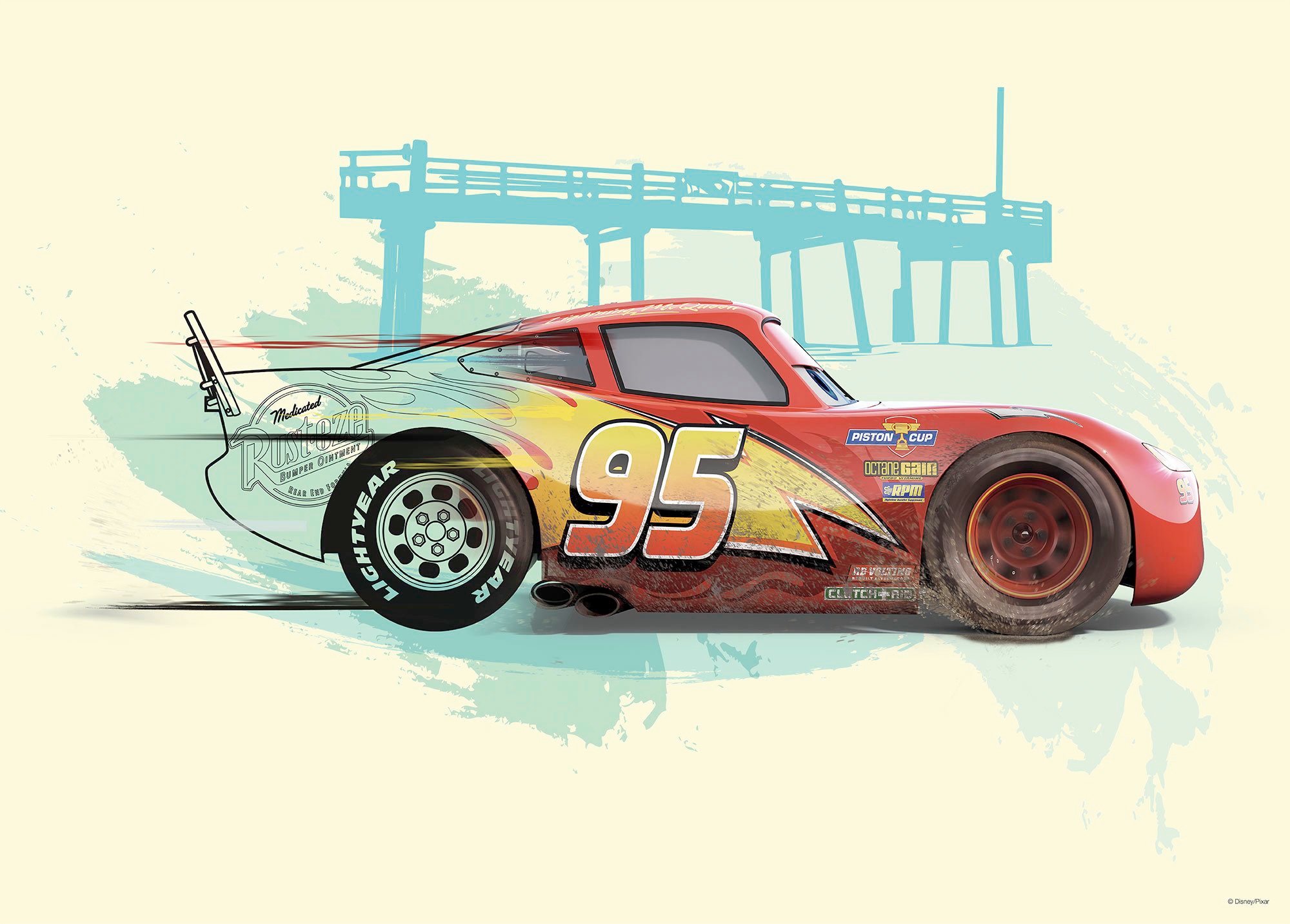 Affiche Art Cars Lightning McQueen 70x50cm,