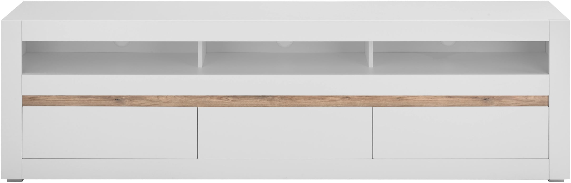 Home affaire Lowboard »Chester, moderner TV-Unterschrank, Kommode mit Stauraum, Weiß Matt« 1 Stk. tlg. austauschbare Blende in Griffleiste, zeitloses Design, 217 cm breit