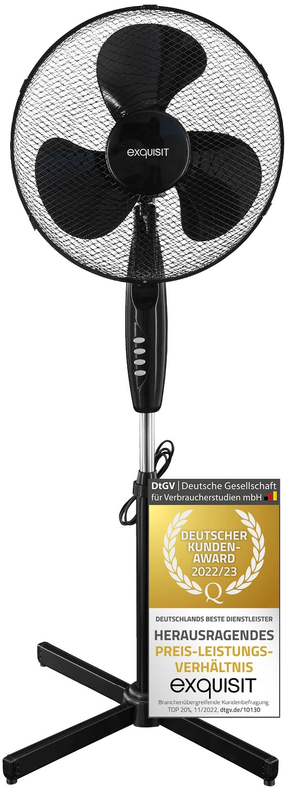 exquisit Standventilator »VS 35065 sw«, Ø 40 cm, inkl Oszillation & 50 W Leistung, schwarz