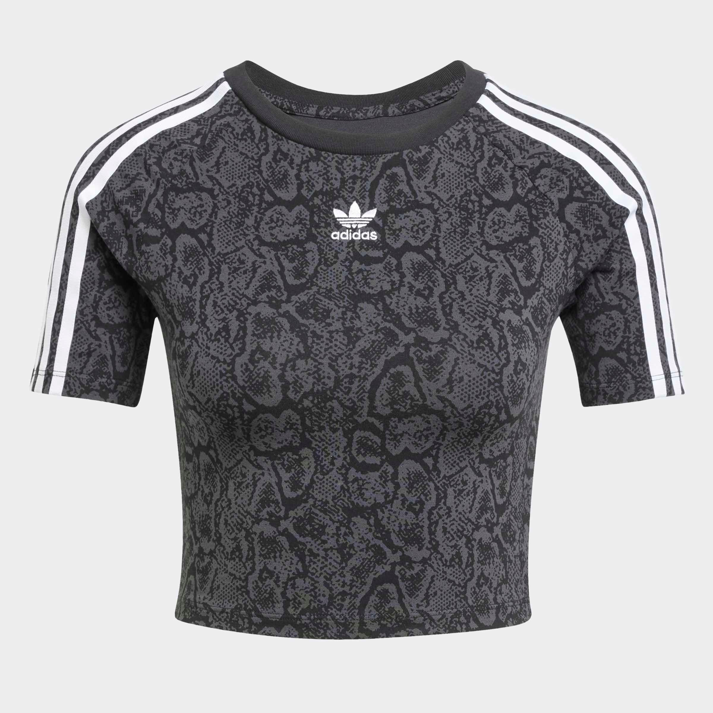 adidas Originals T-Shirt »SNAKESKIN 3-STREIFEN BABY« schmale Passform, kürzerer Schnitt, mit kontrastierenden 3-Streifen