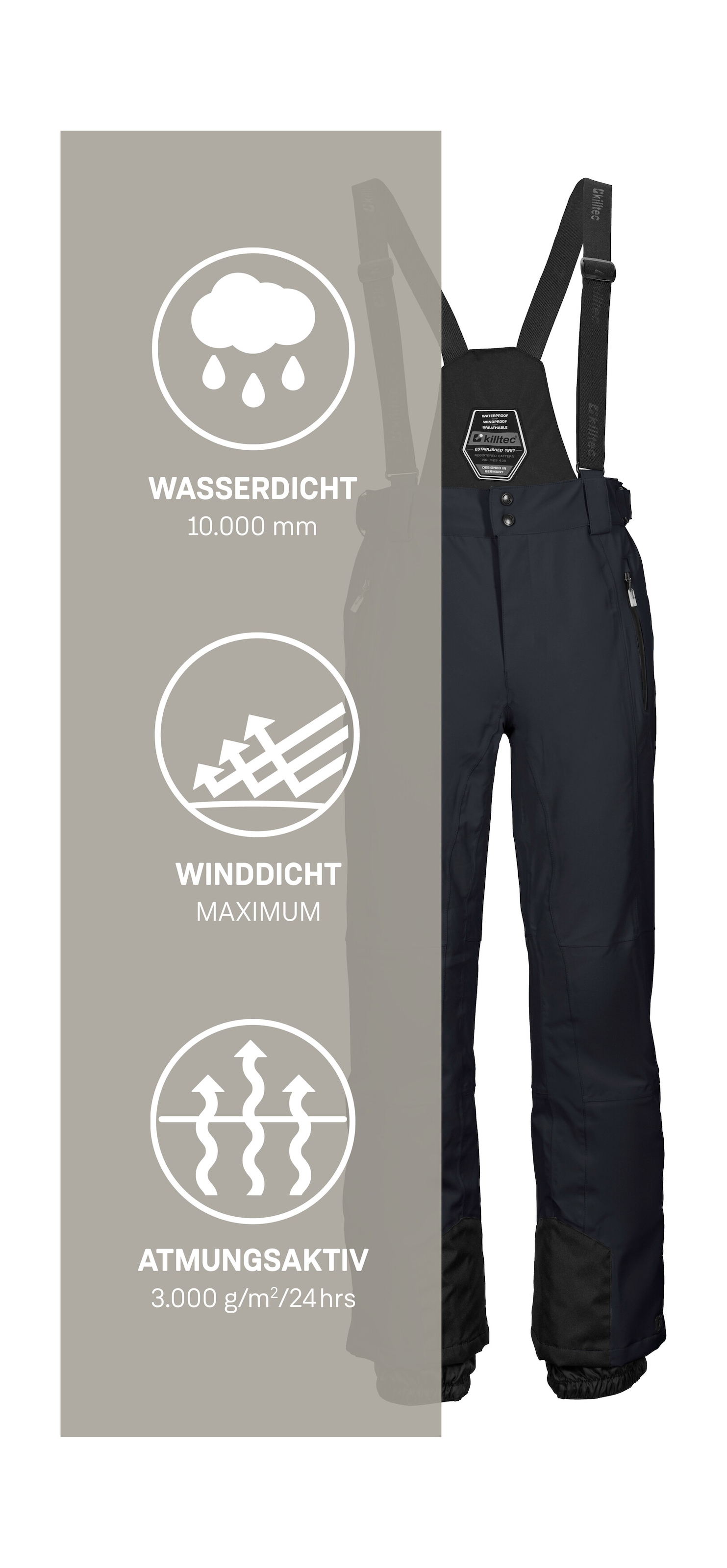Killtec Skihose »Enosh«  Wasser- und winddicht, atmungsaktiv, verstellbare Taille, Kantenschutz