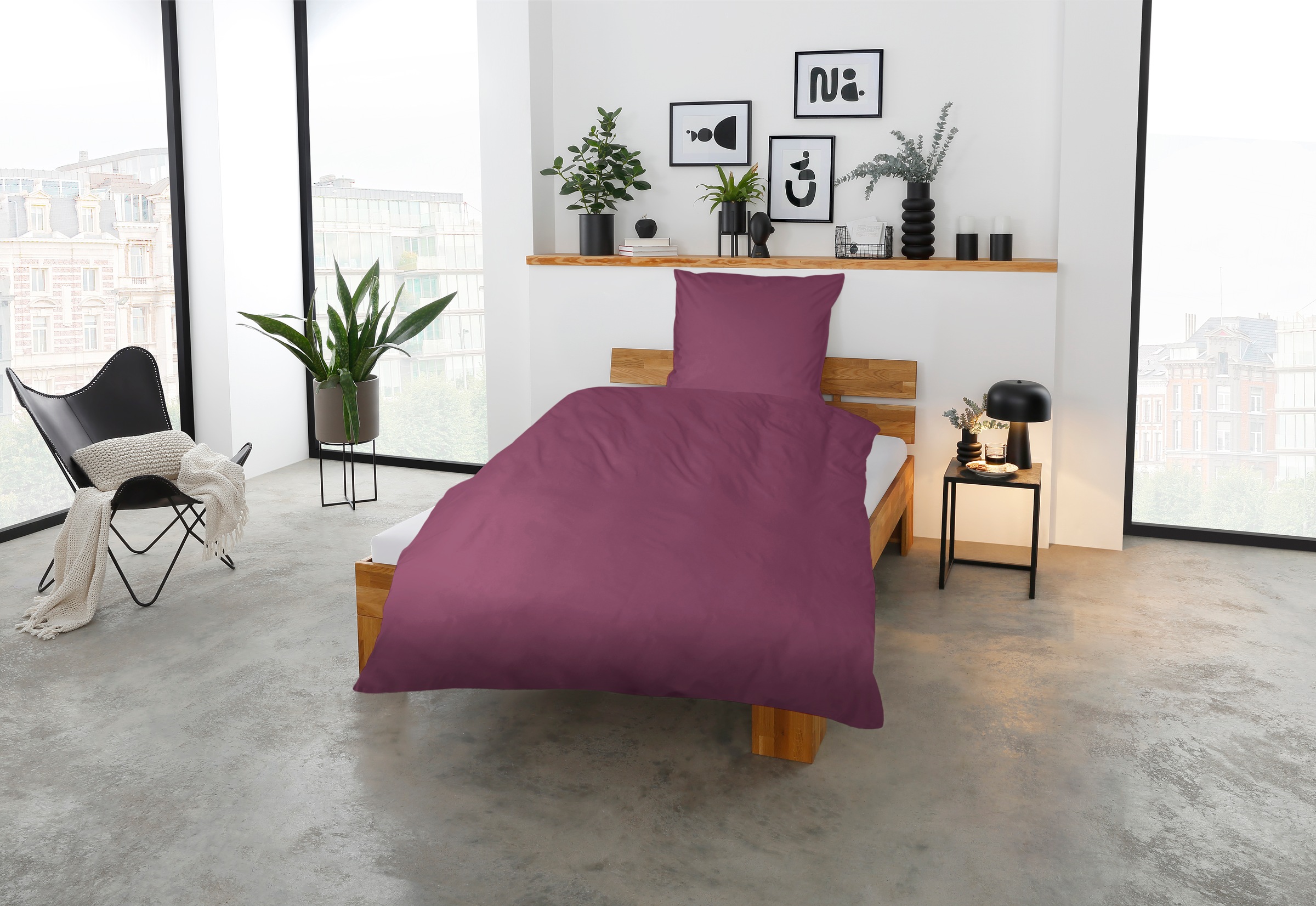 CASATEX Bettwäsche »Uni«, Uni Design, Reißverschluss, tolle Farben
