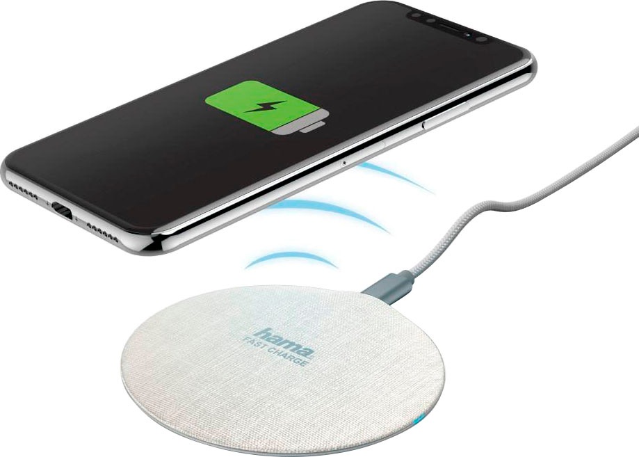 Hama Wireless Charger »Kabelloses Ladegerät mit Qi-Technologie für Handy  Smartphone, Weiß«, stylisch, robust, Wireless Charging mit USB-C Ladekabel  ➥ 3 Jahre XXL Garantie