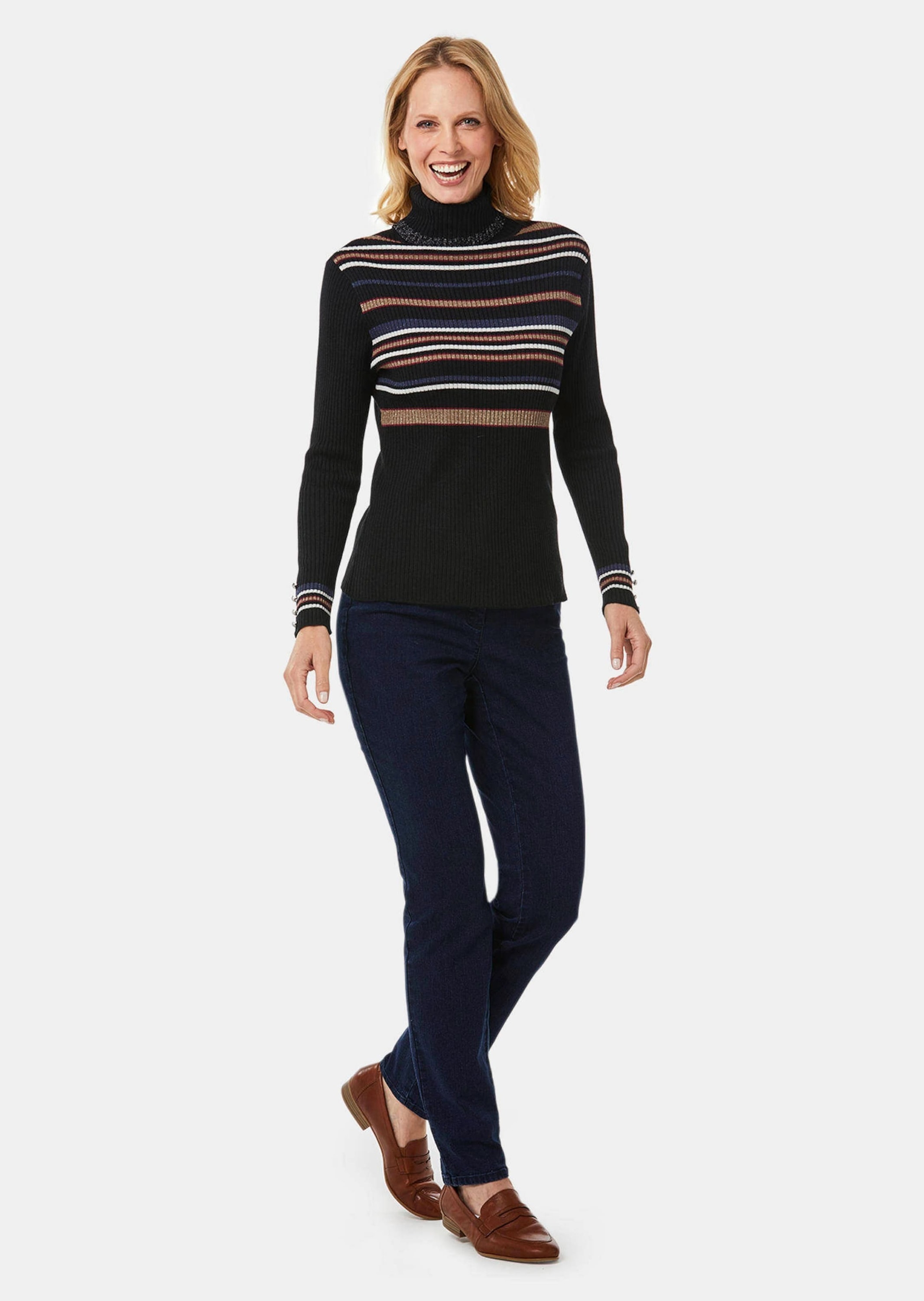 GOLDNER Rollkragenpullover »Kurzgröße Figurschmeichelnder Rollkragenpullover« Ohne