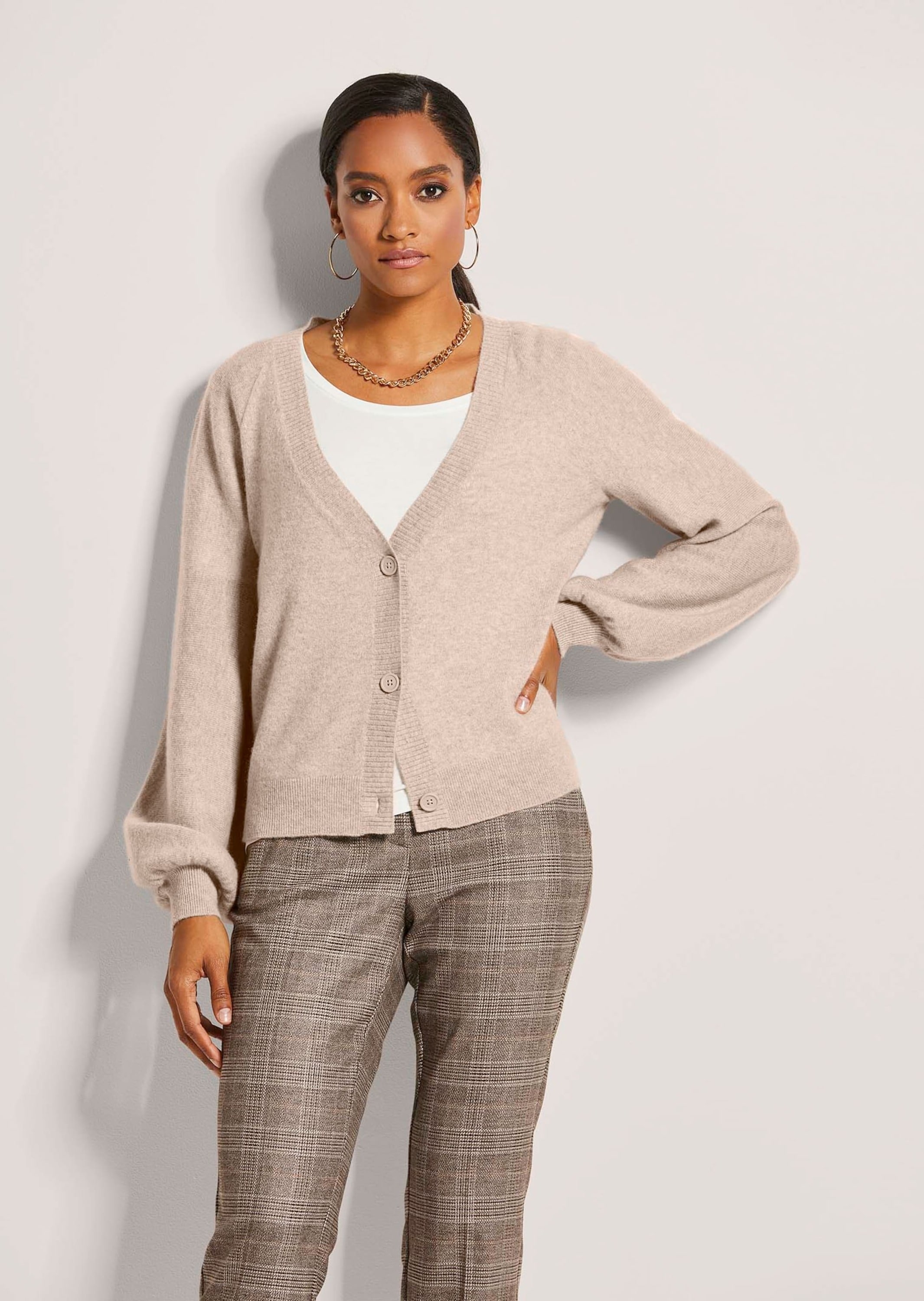 MADELEINE Strickjacke »Strickjacke Kaschmir-Cardigan mit Ballonärmeln« Good-Cashmere-Qualität