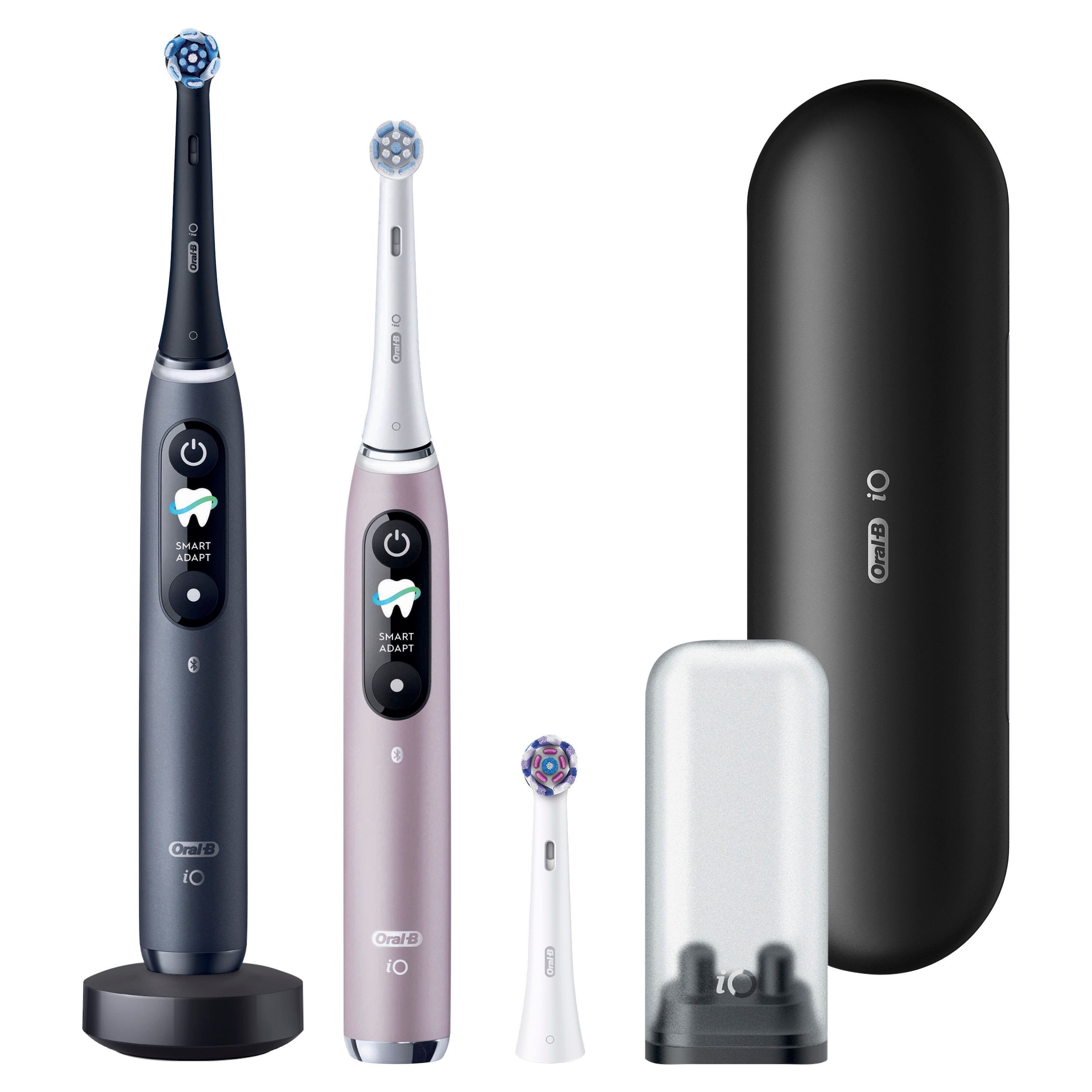 Oral-B Elektrische Zahnbürste »iO 9 Duopack« 3 Stk. Aufsteckbürsten mit Magnet-Technologie, 7 Putzmodi, Farbdisplay & Lade-Reiseetui